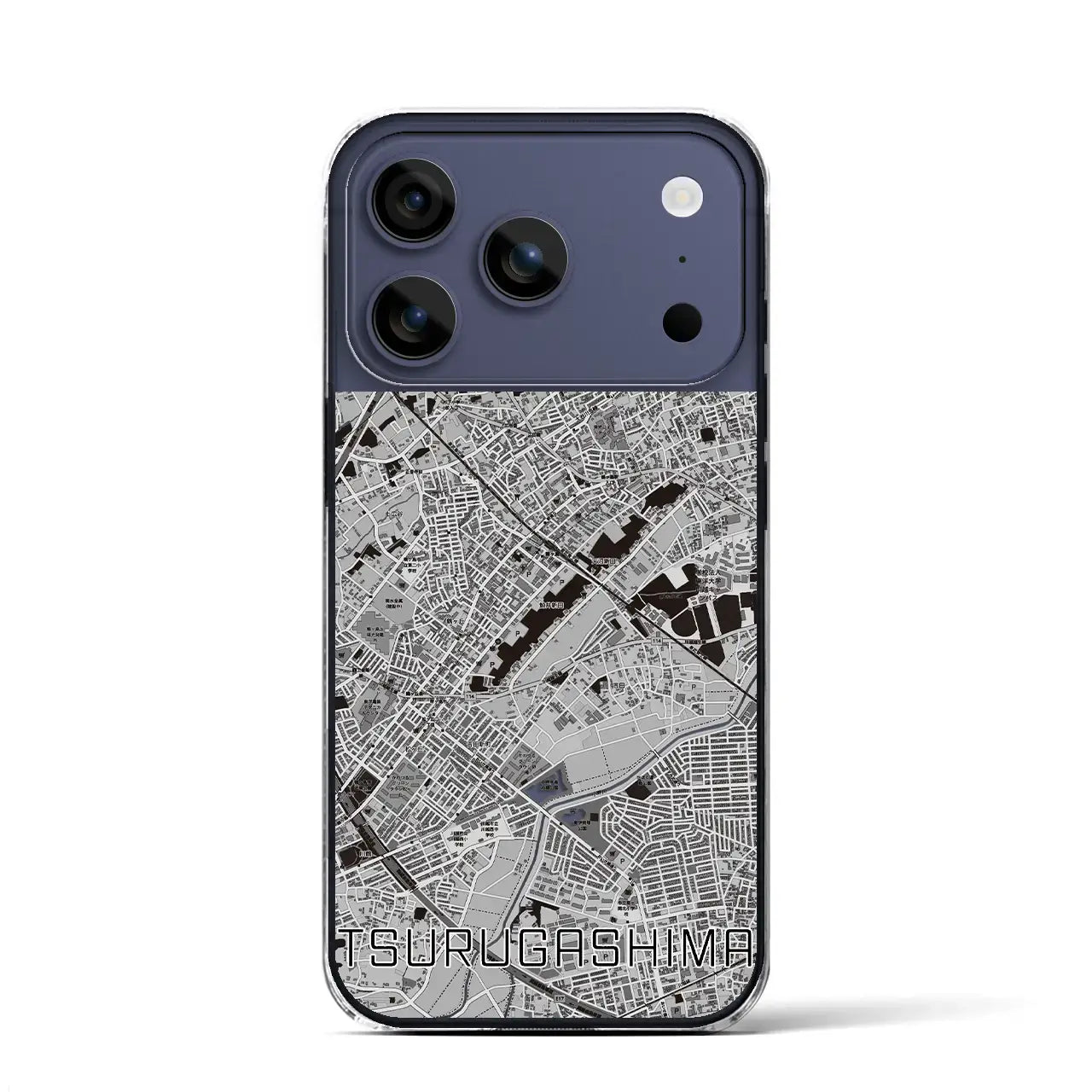 【鶴ヶ島(埼玉県)】地図柄iPhoneケース(クリアタイプ)