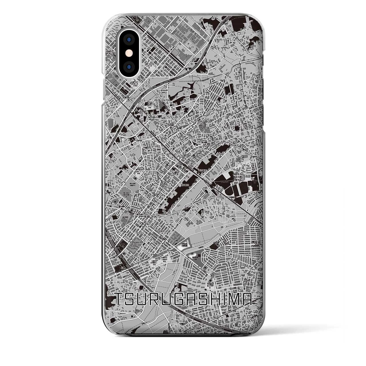 【鶴ヶ島(埼玉県)】地図柄iPhoneケース(クリアタイプ)