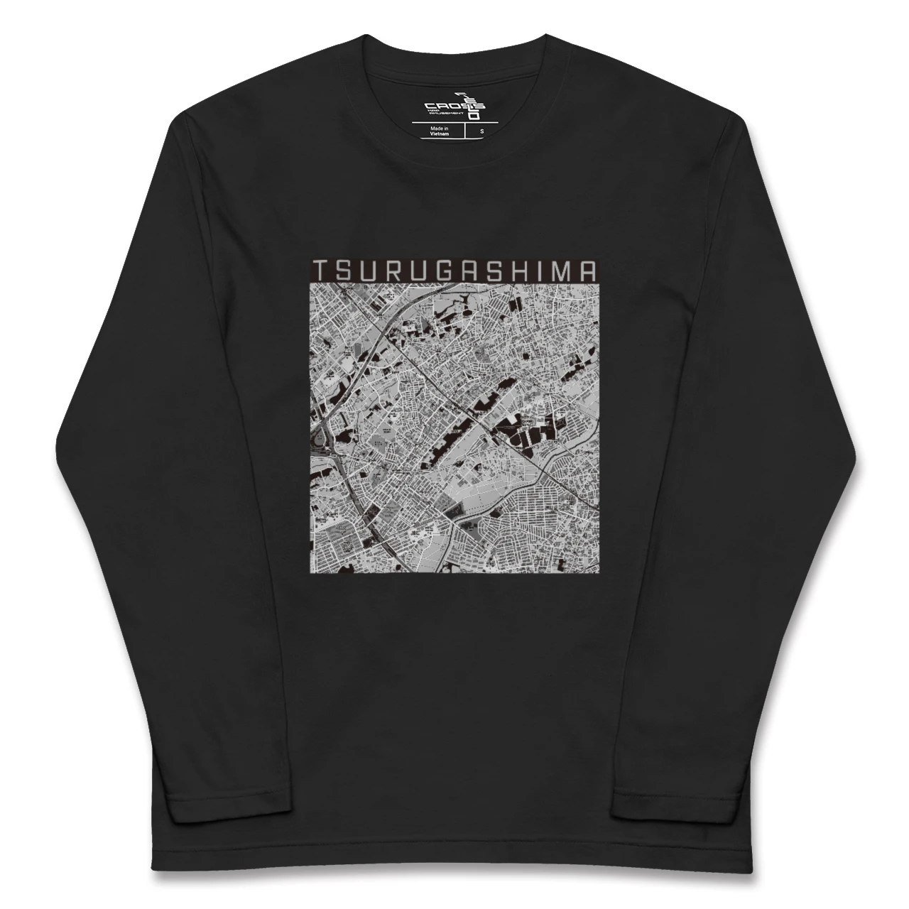 【鶴ヶ島(埼玉県)】地図柄ロングスリーブTシャツ