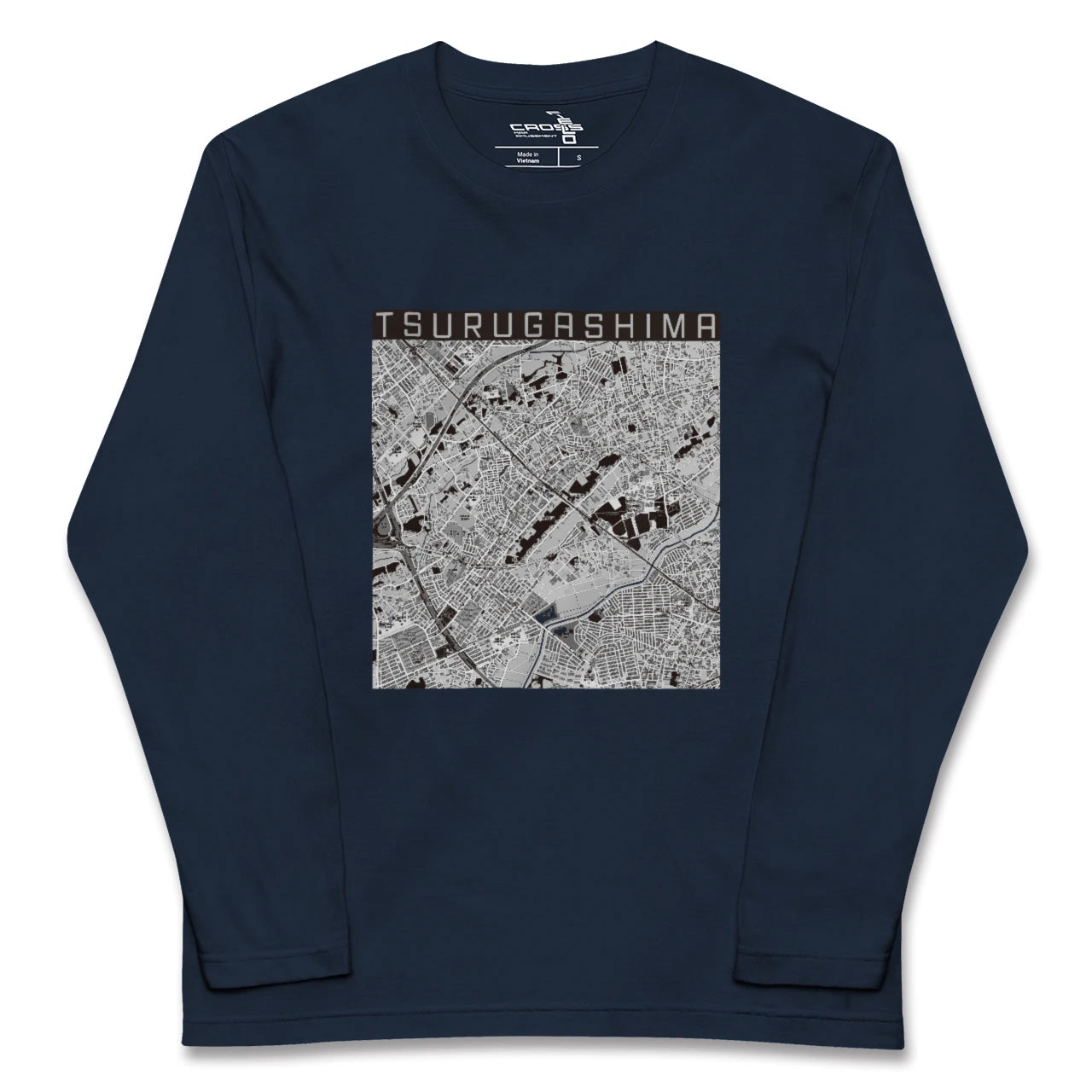 【鶴ヶ島(埼玉県)】地図柄ロングスリーブTシャツ
