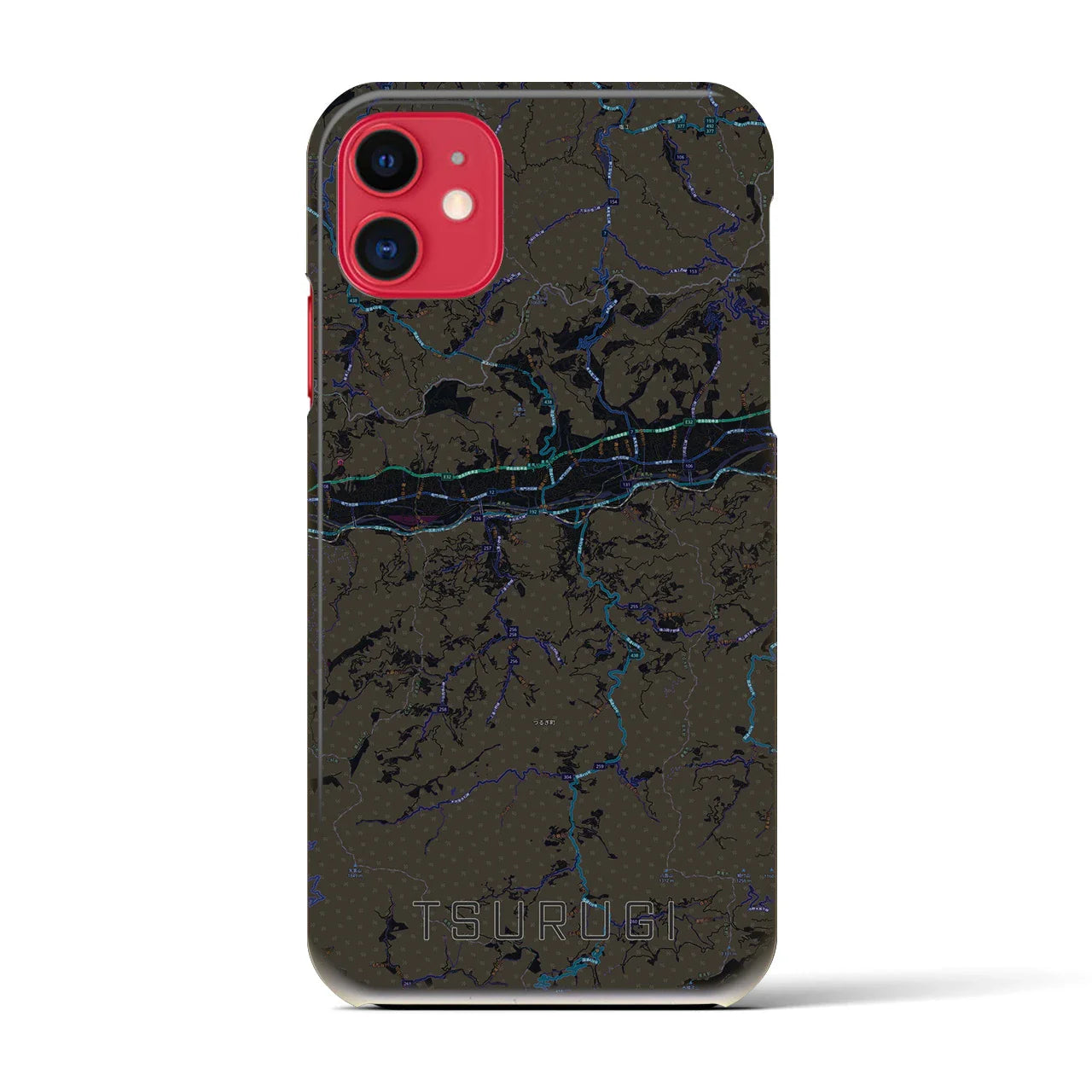【つるぎ(徳島県)】地図柄iPhoneケース(バックカバータイプ)