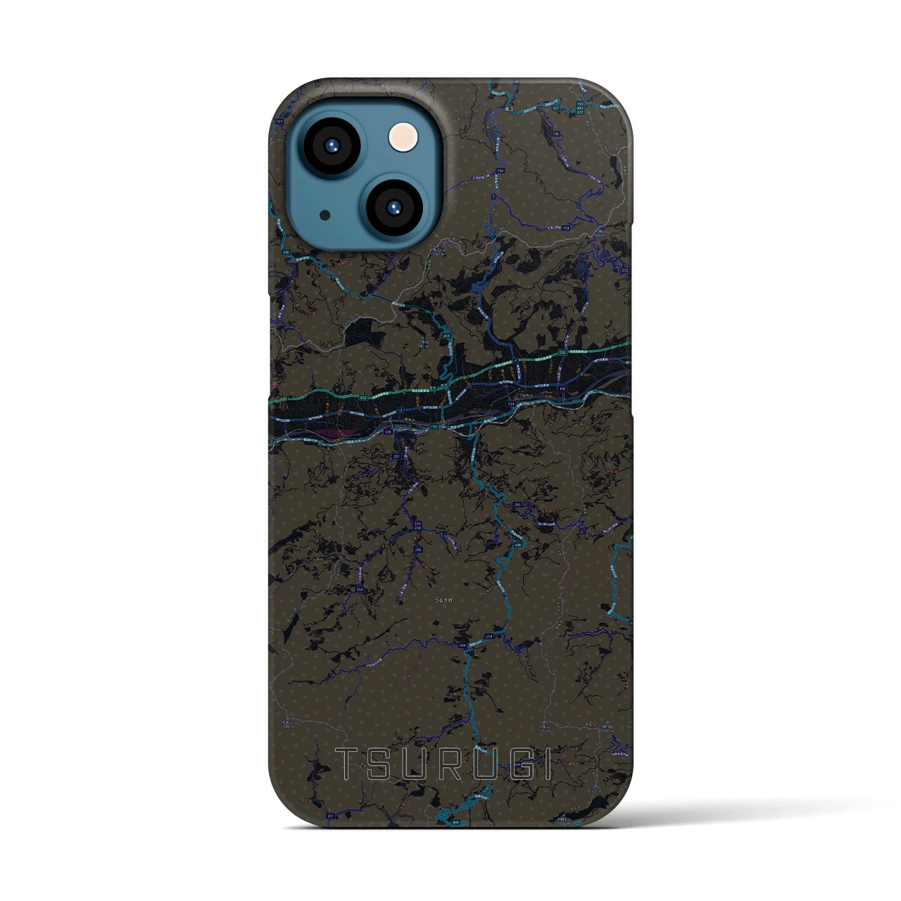 【つるぎ(徳島県)】地図柄iPhoneケース(バックカバータイプ)