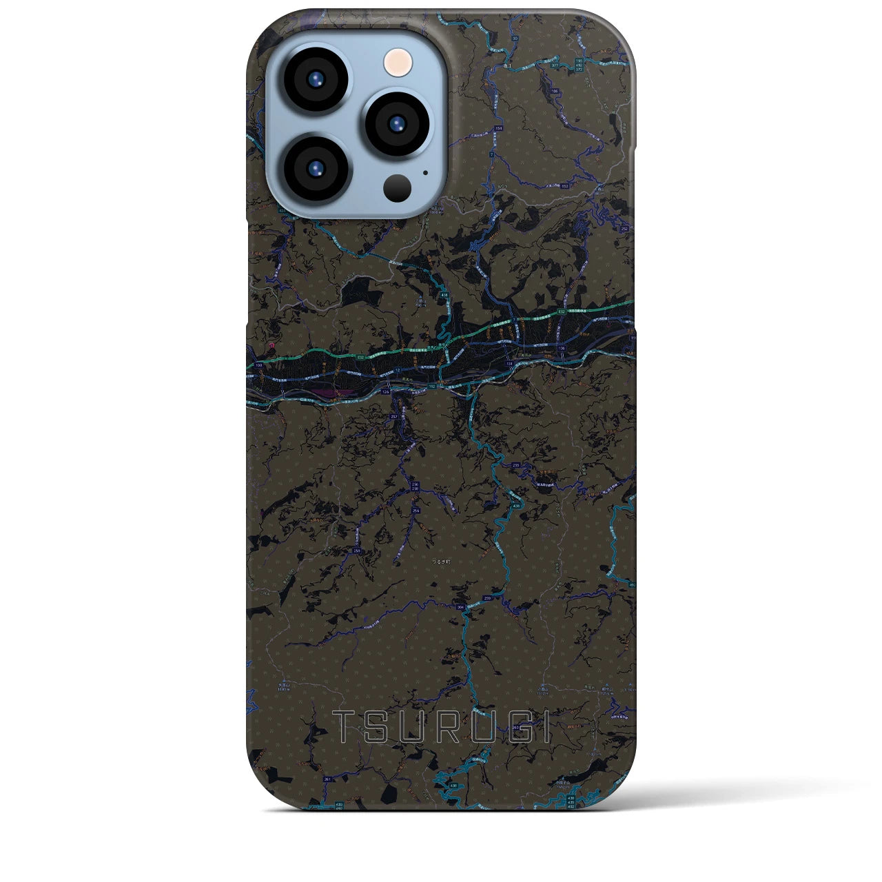 【つるぎ(徳島県)】地図柄iPhoneケース(バックカバータイプ)