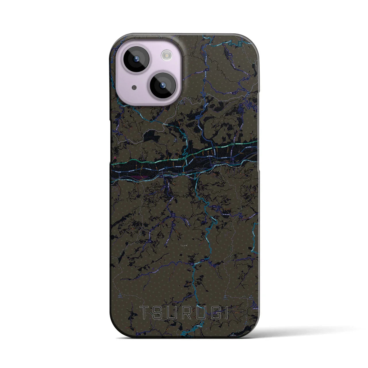 【つるぎ(徳島県)】地図柄iPhoneケース(バックカバータイプ)
