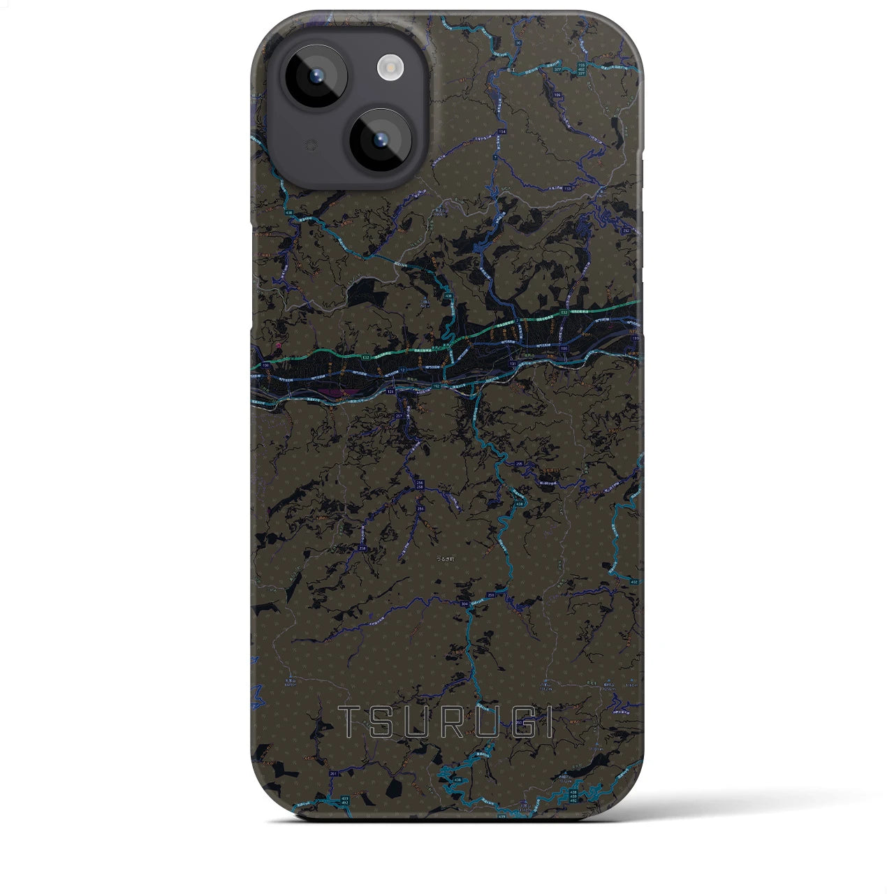 【つるぎ(徳島県)】地図柄iPhoneケース(バックカバータイプ)