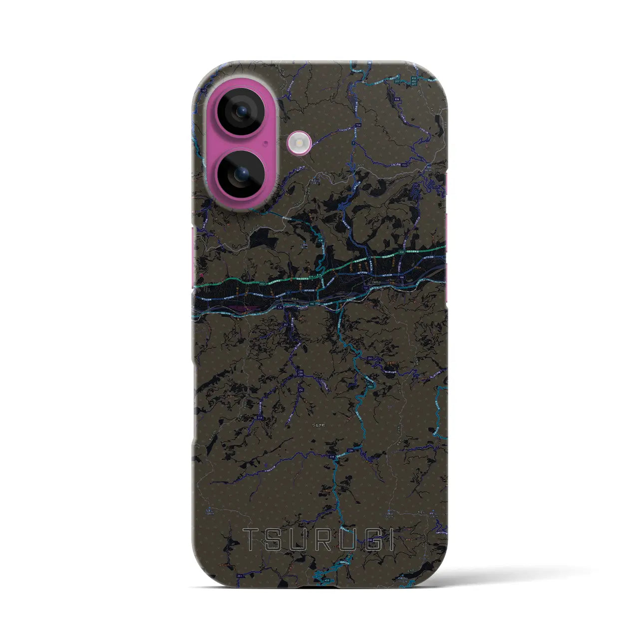 【つるぎ(徳島県)】地図柄iPhoneケース(バックカバータイプ)