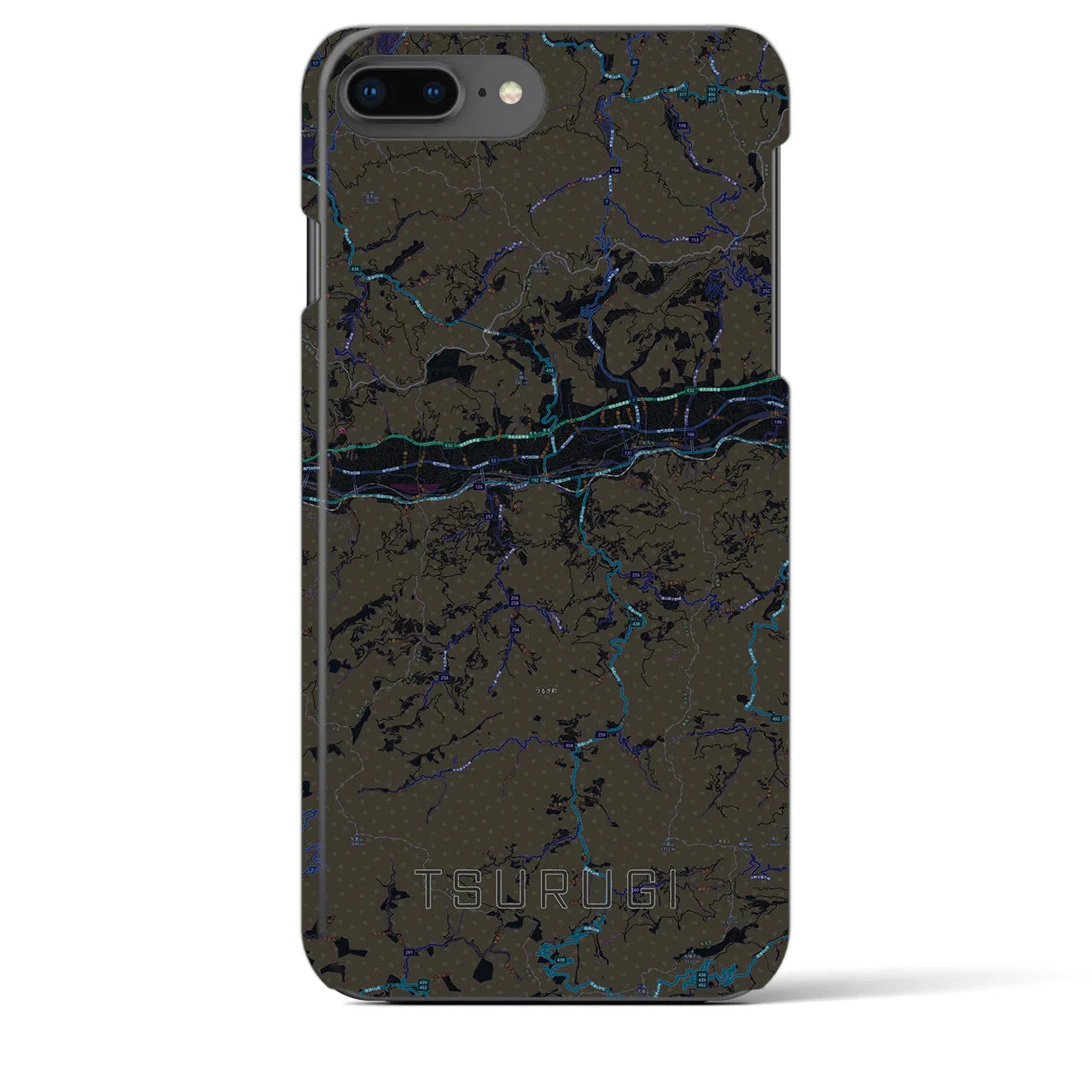 【つるぎ(徳島県)】地図柄iPhoneケース(バックカバータイプ)