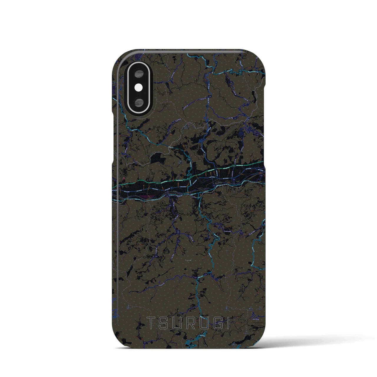 【つるぎ(徳島県)】地図柄iPhoneケース(バックカバータイプ)