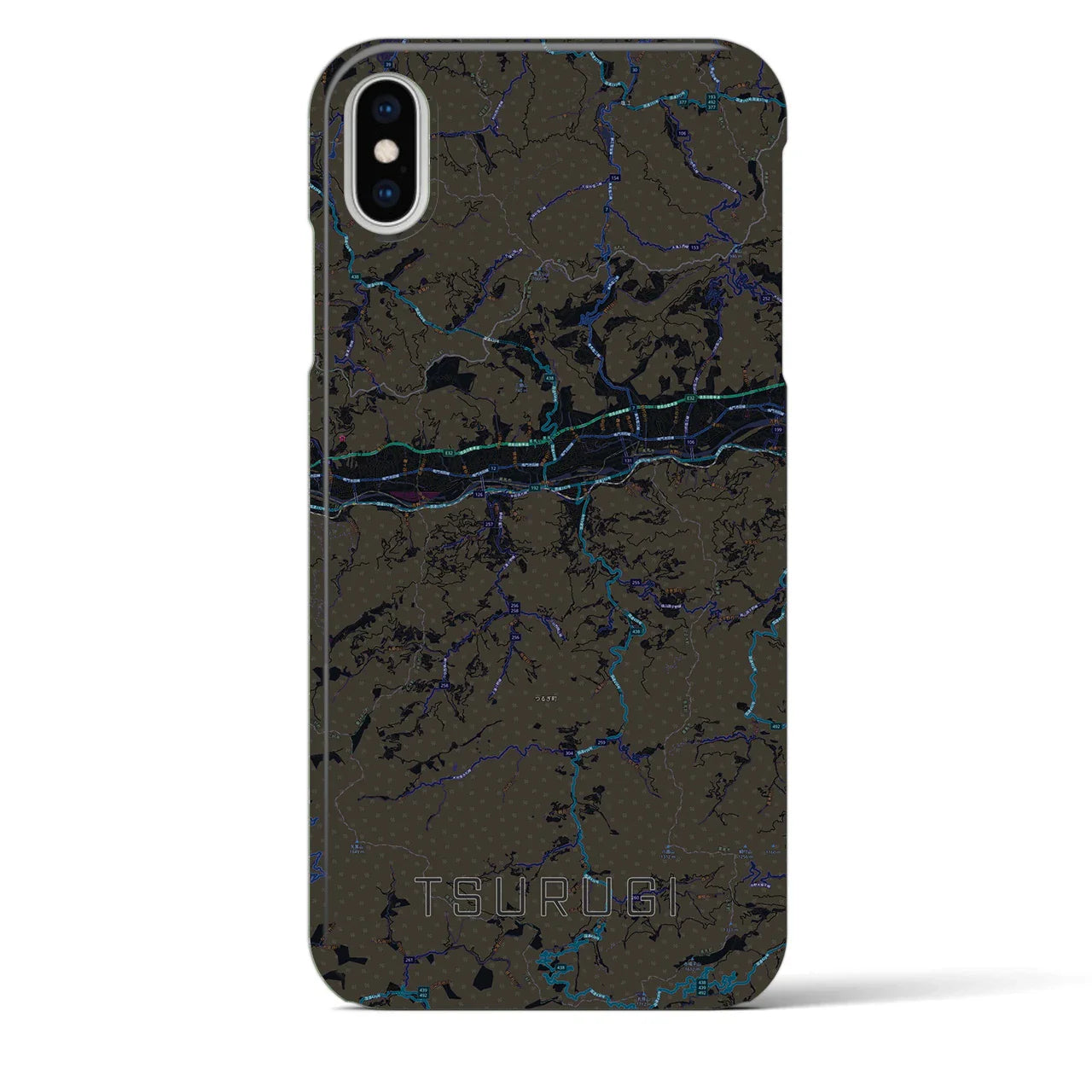 【つるぎ(徳島県)】地図柄iPhoneケース(バックカバータイプ)