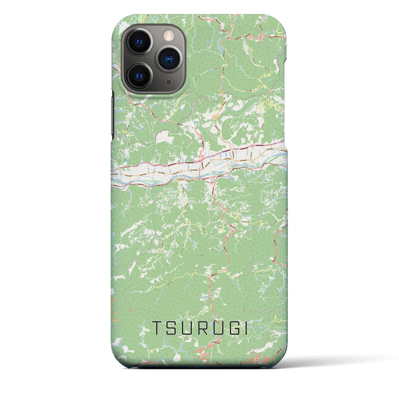 【つるぎ(徳島県)】地図柄iPhoneケース(バックカバータイプ)