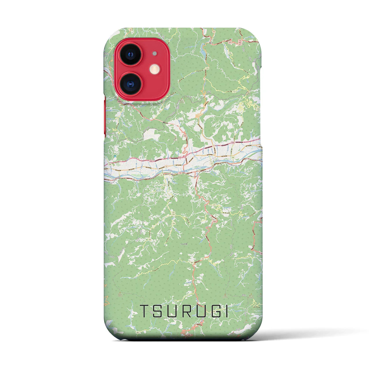 【つるぎ(徳島県)】地図柄iPhoneケース(バックカバータイプ)