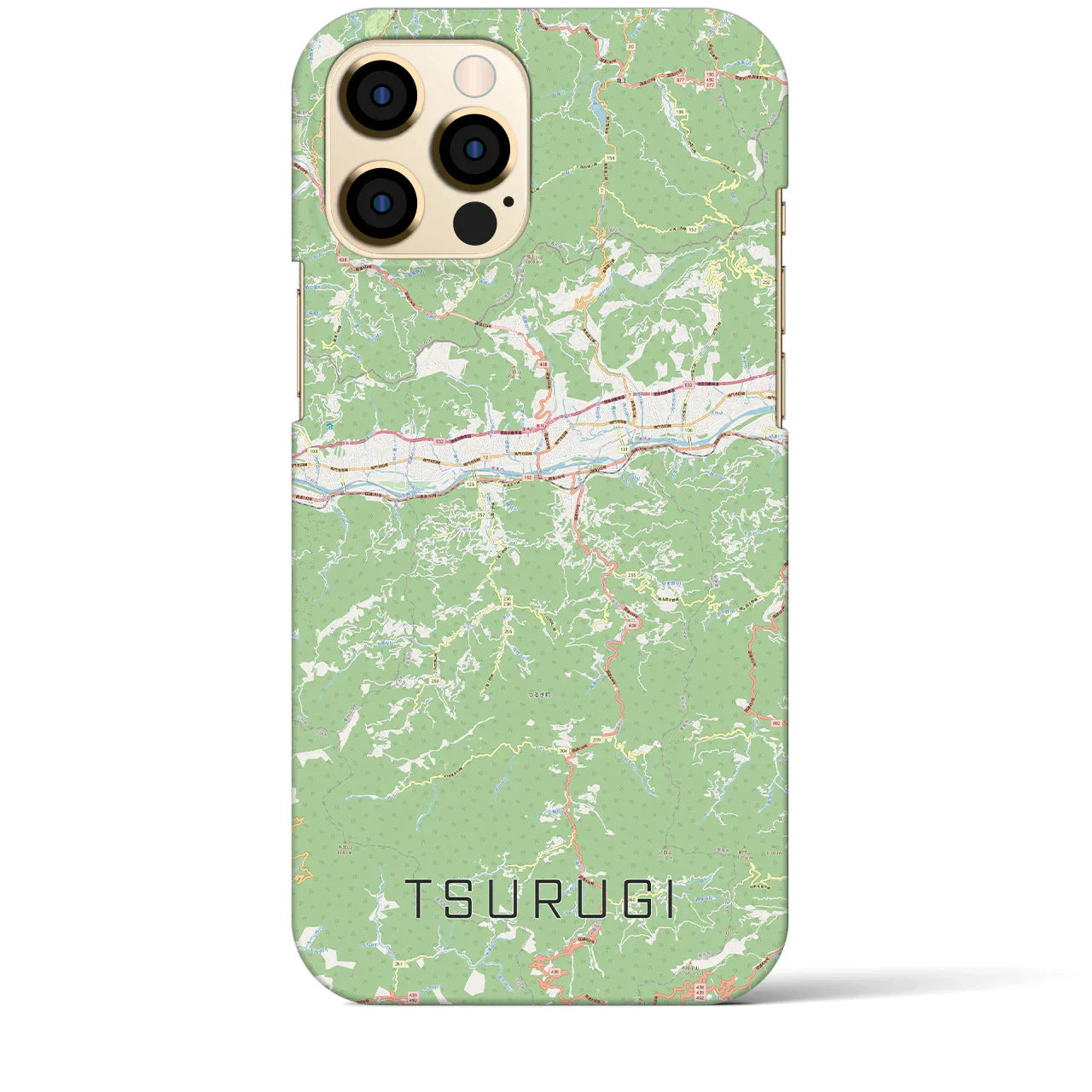 【つるぎ(徳島県)】地図柄iPhoneケース(バックカバータイプ)