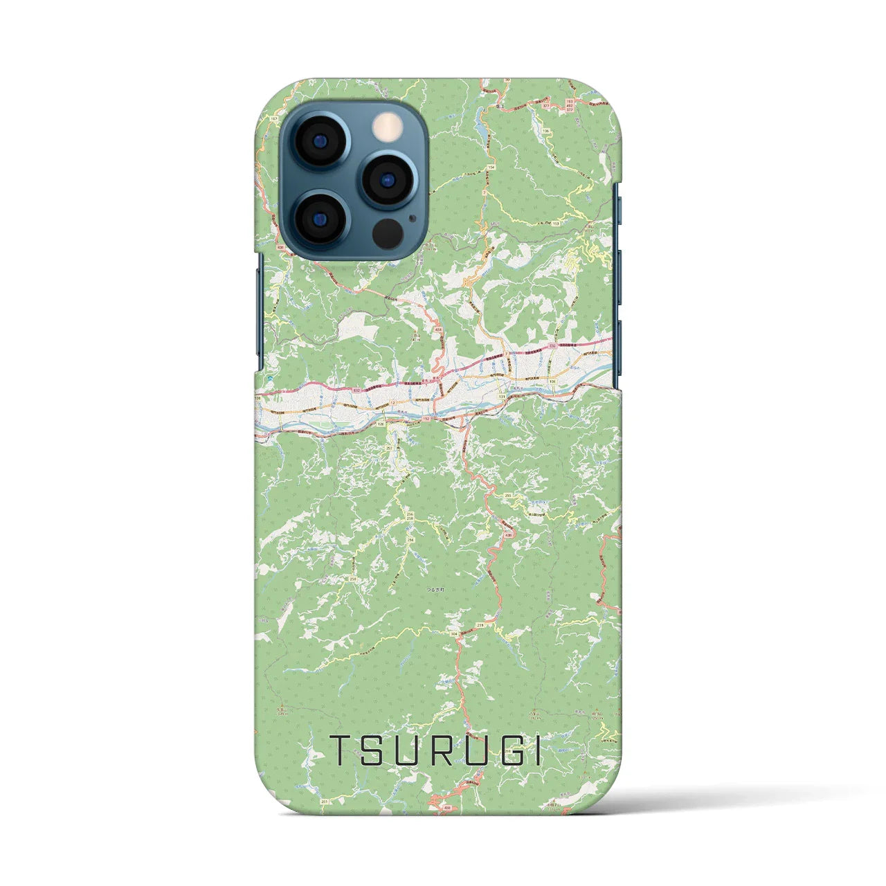 【つるぎ(徳島県)】地図柄iPhoneケース(バックカバータイプ)