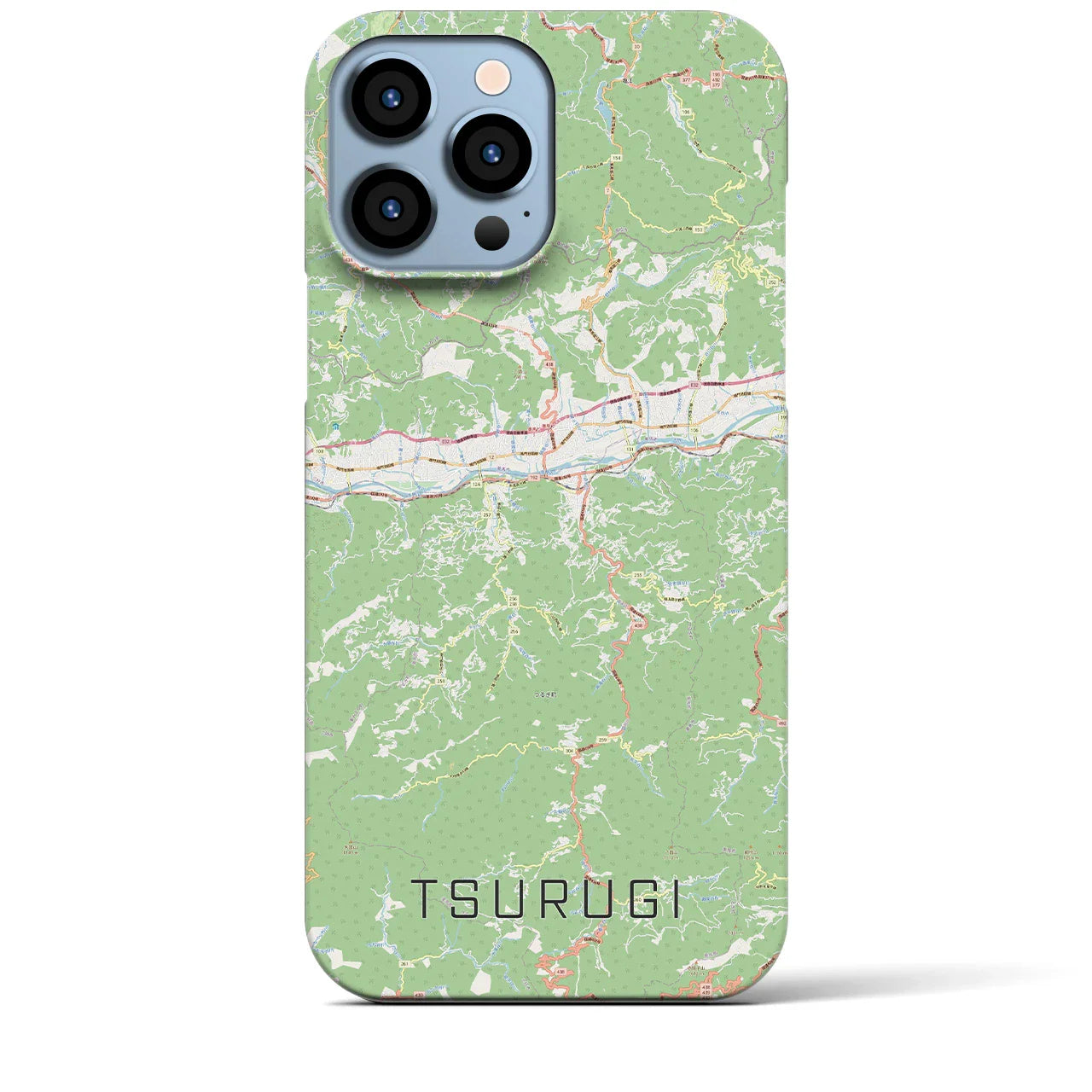 【つるぎ(徳島県)】地図柄iPhoneケース(バックカバータイプ)