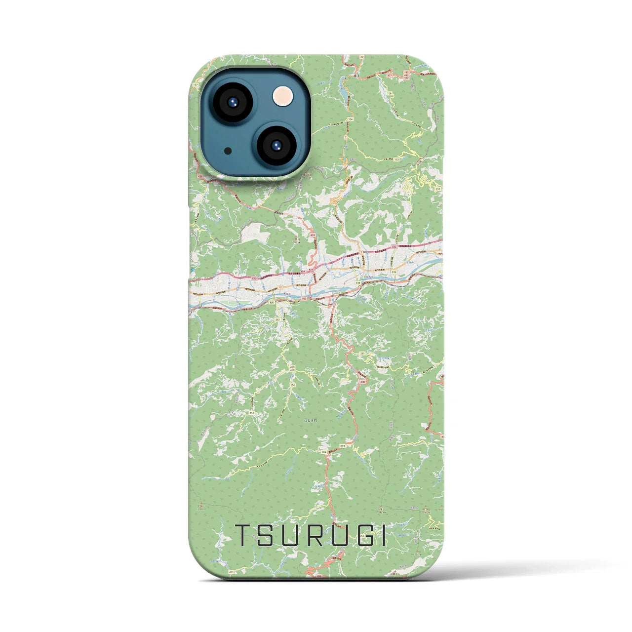 【つるぎ(徳島県)】地図柄iPhoneケース(バックカバータイプ)