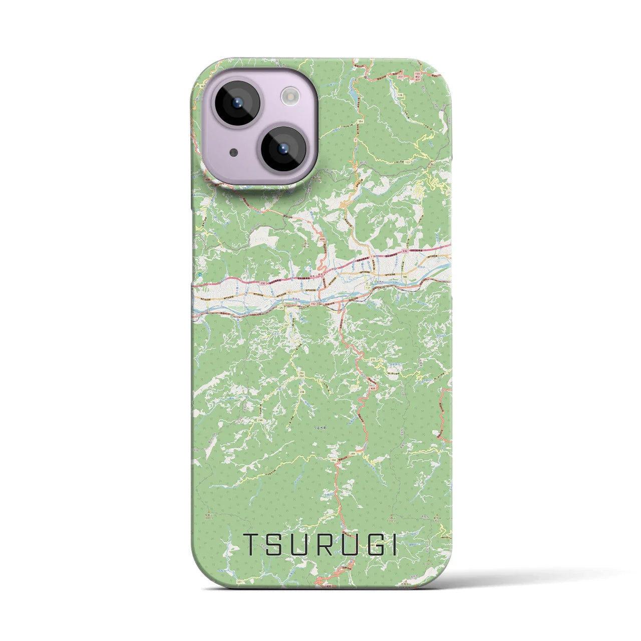 【つるぎ(徳島県)】地図柄iPhoneケース(バックカバータイプ)
