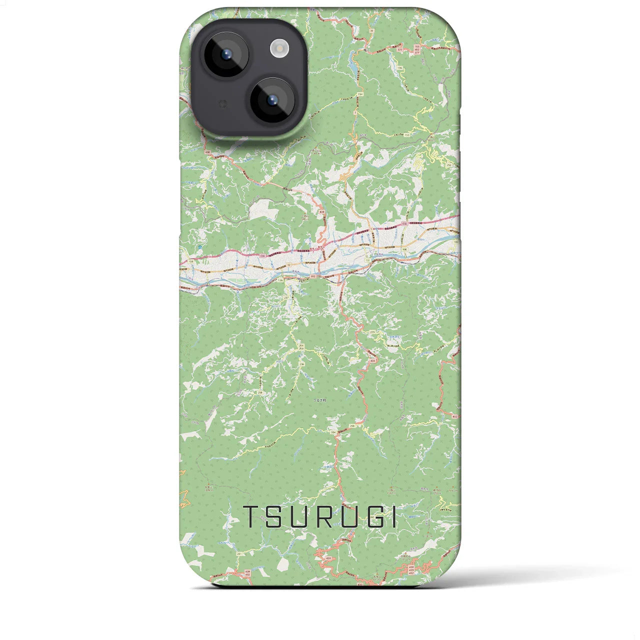 【つるぎ(徳島県)】地図柄iPhoneケース(バックカバータイプ)