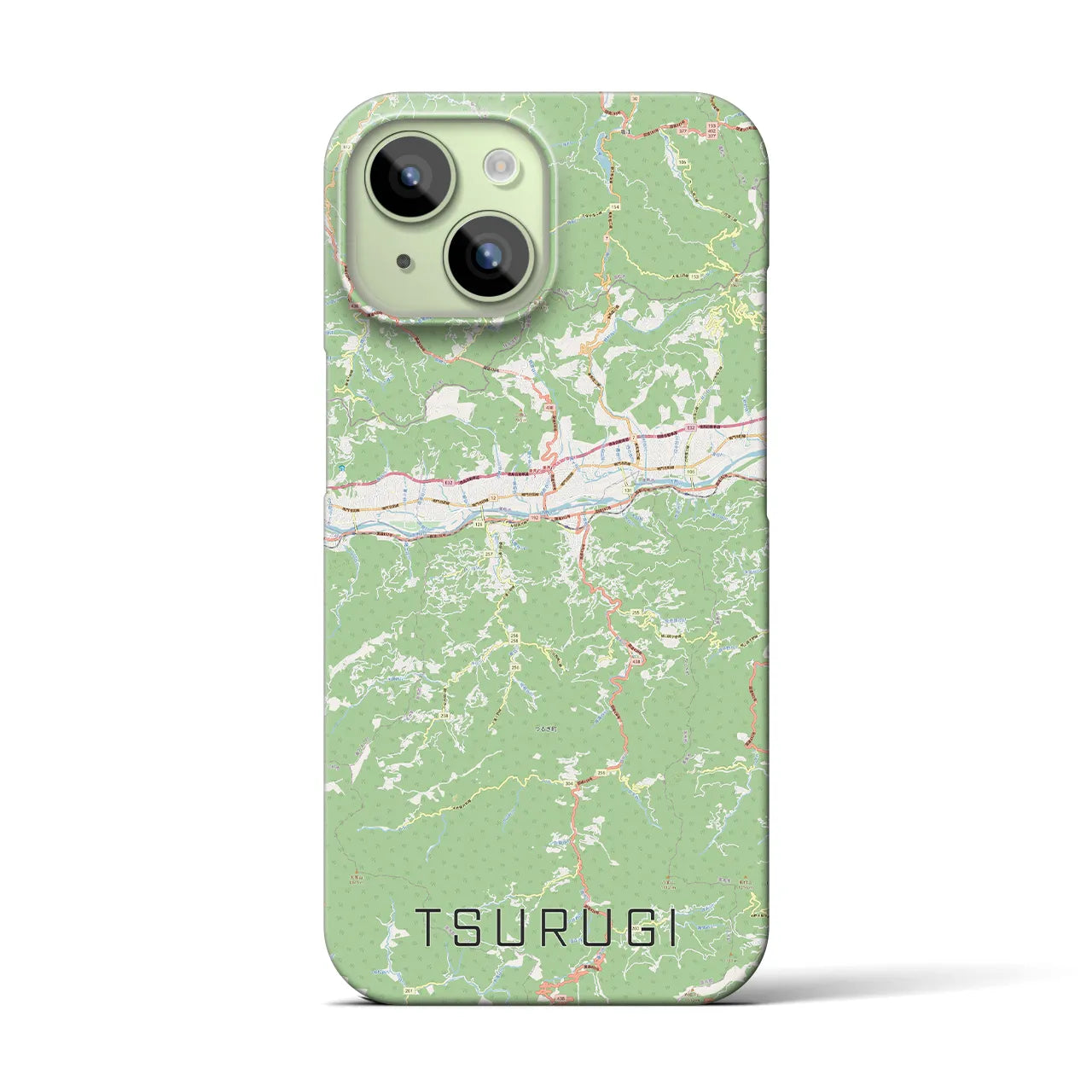 【つるぎ(徳島県)】地図柄iPhoneケース(バックカバータイプ)