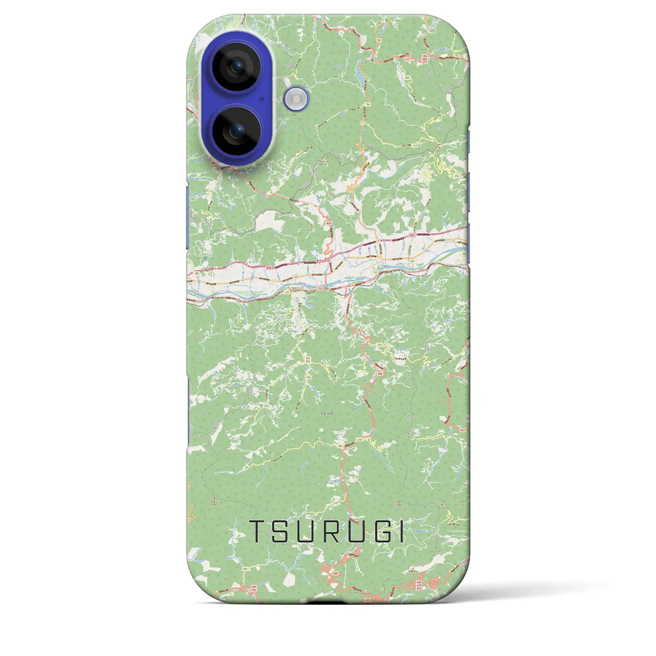 【つるぎ(徳島県)】地図柄iPhoneケース(バックカバータイプ)ナチュラル・iPhone 16 Pro Max 用