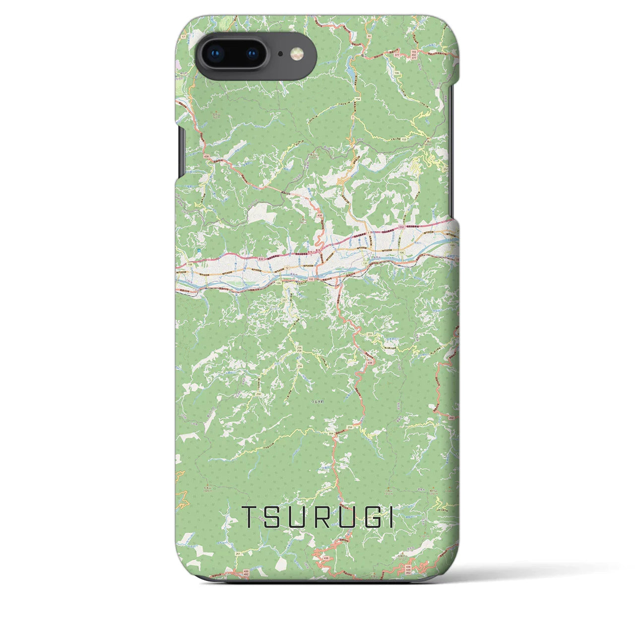 【つるぎ(徳島県)】地図柄iPhoneケース(バックカバータイプ)