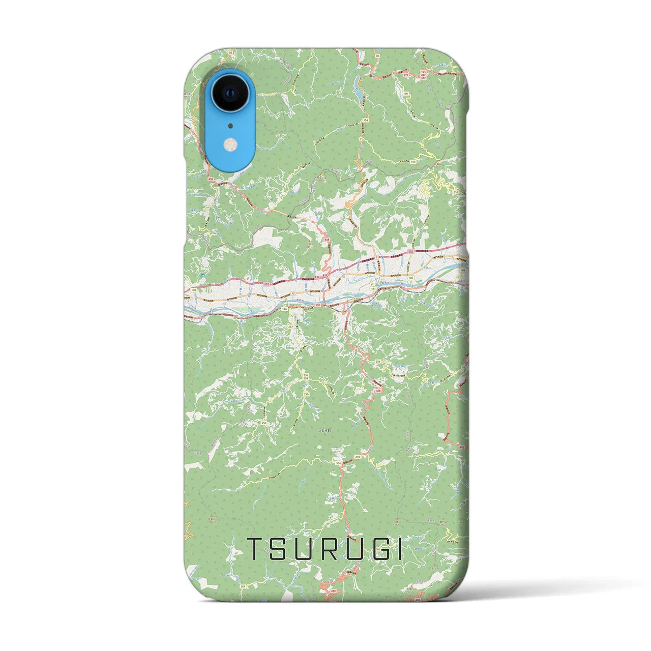 【つるぎ(徳島県)】地図柄iPhoneケース(バックカバータイプ)