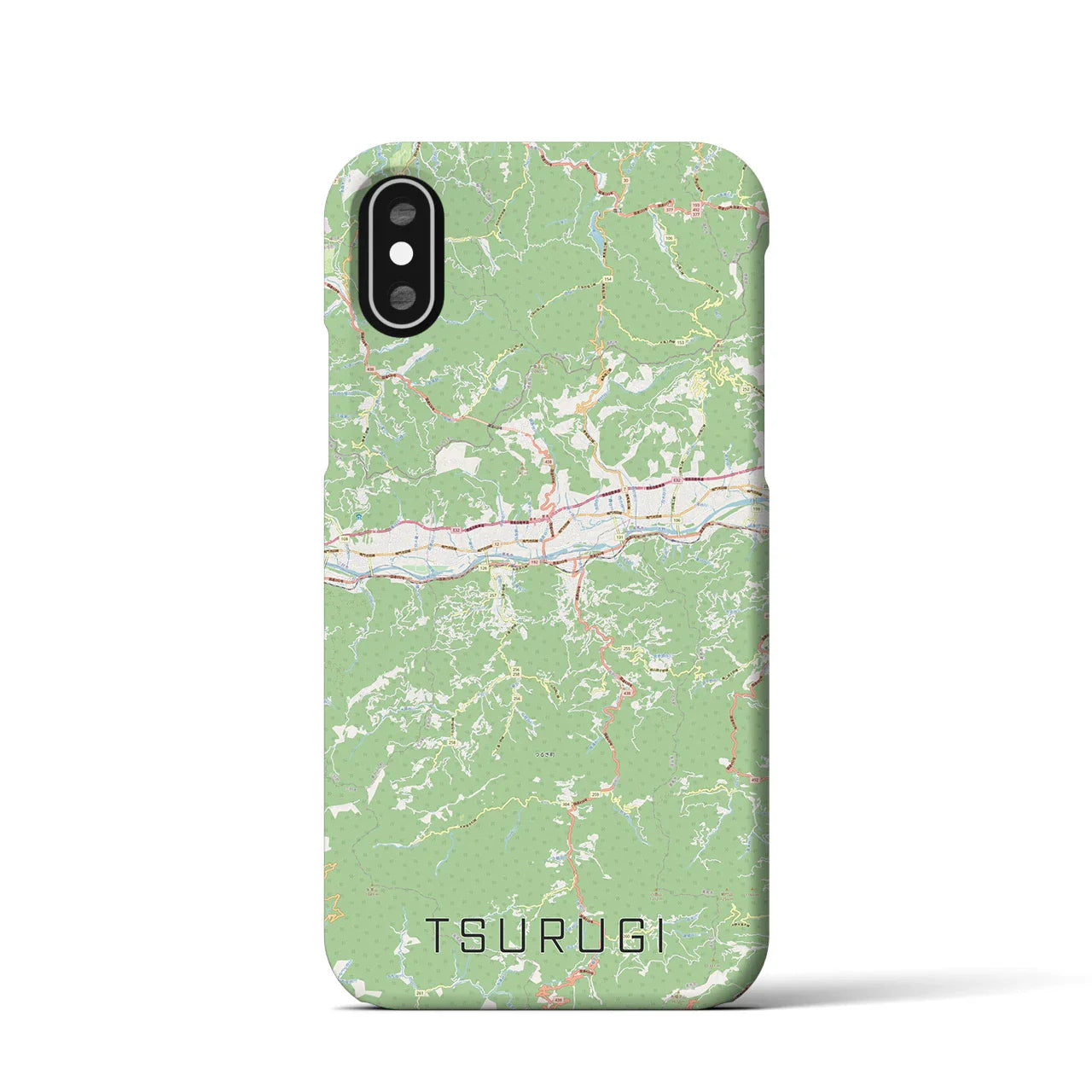 【つるぎ(徳島県)】地図柄iPhoneケース(バックカバータイプ)