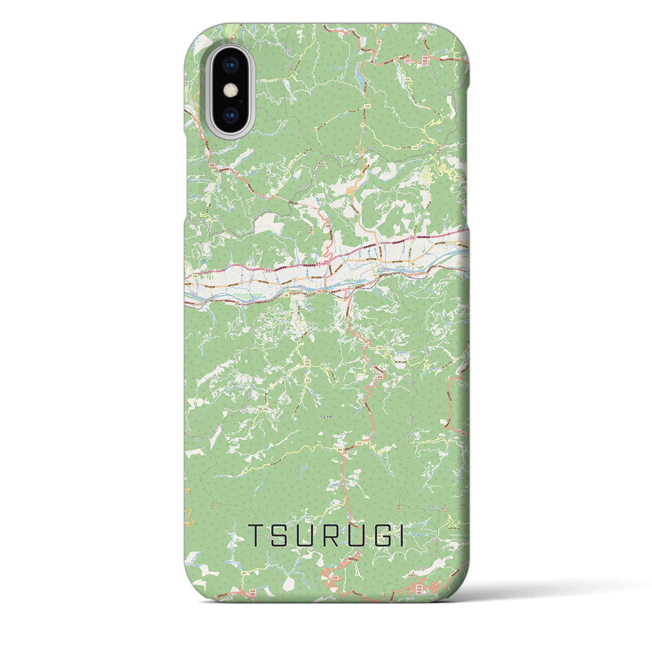 【つるぎ(徳島県)】地図柄iPhoneケース(バックカバータイプ)