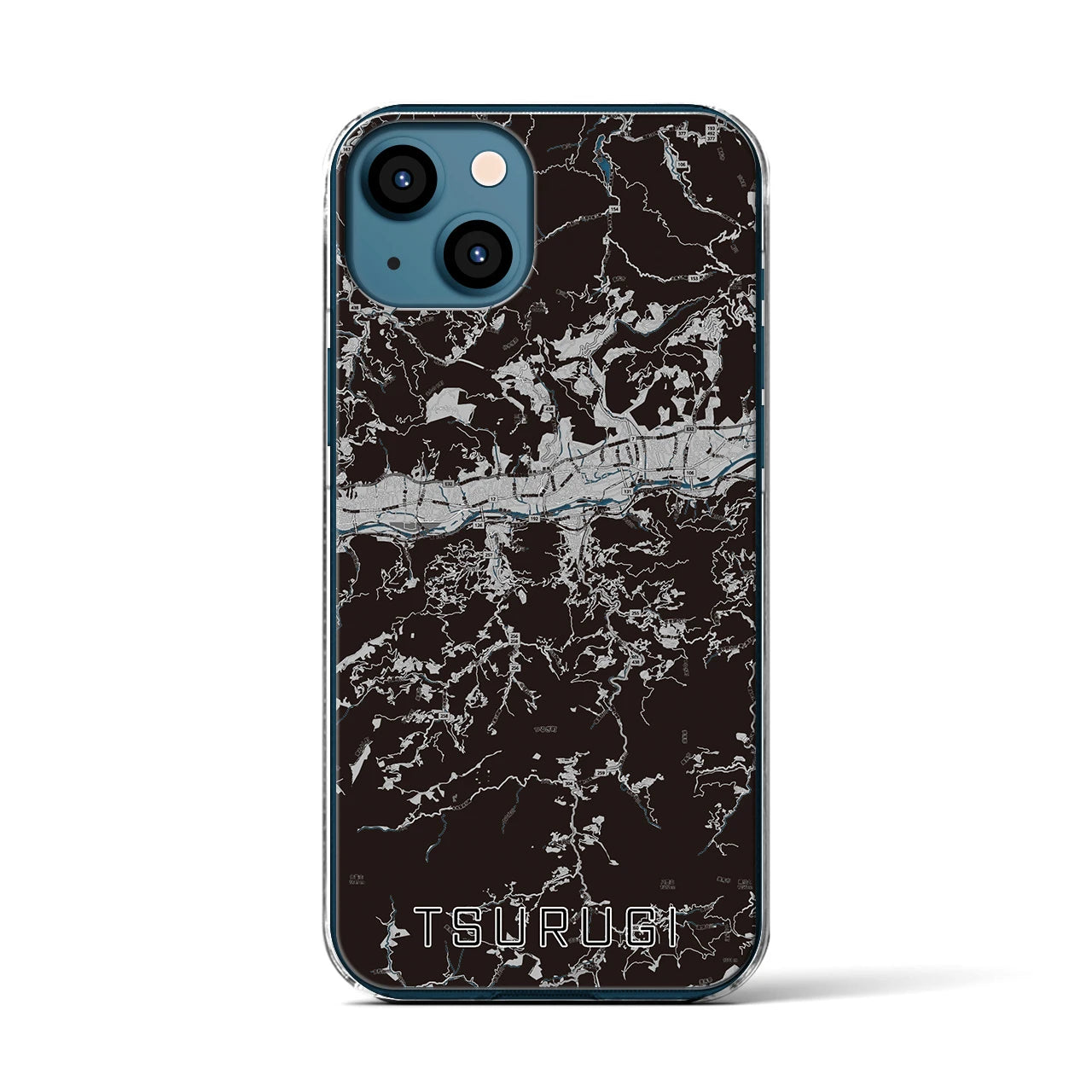 【つるぎ(徳島県)】地図柄iPhoneケース(クリアタイプ)