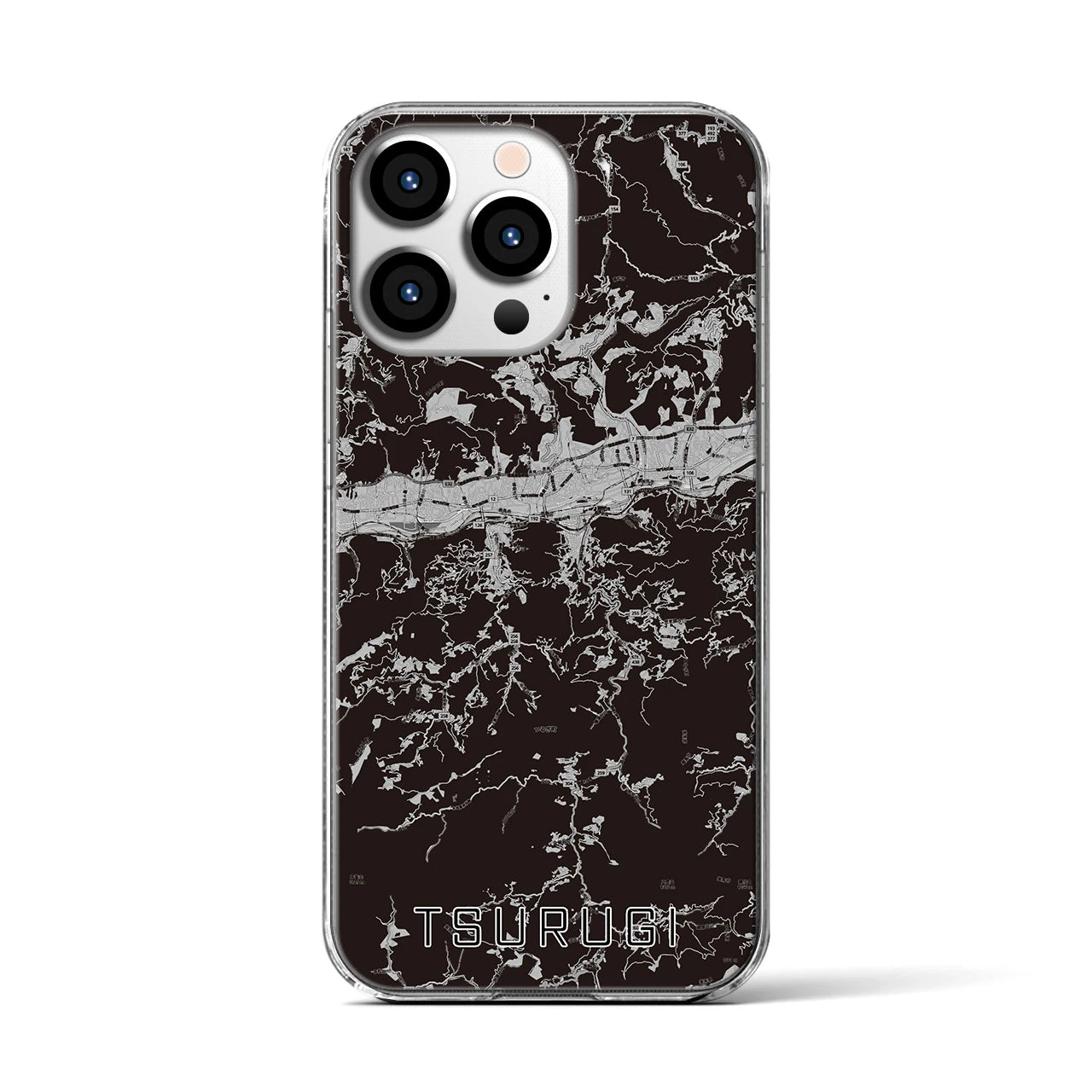 【つるぎ(徳島県)】地図柄iPhoneケース(クリアタイプ)