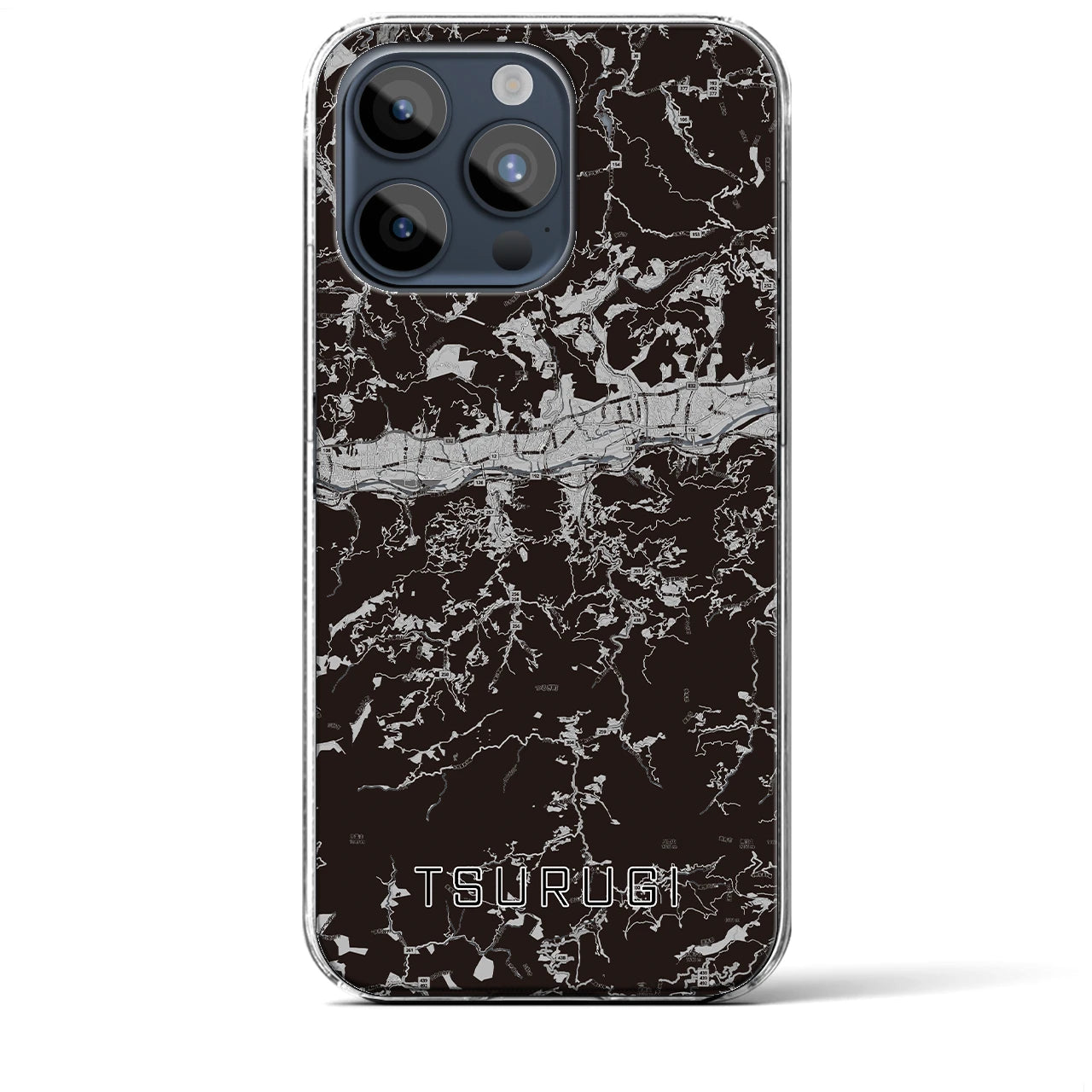 【つるぎ(徳島県)】地図柄iPhoneケース(クリアタイプ)