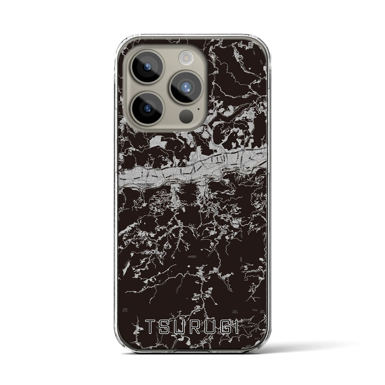 【つるぎ(徳島県)】地図柄iPhoneケース(クリアタイプ)