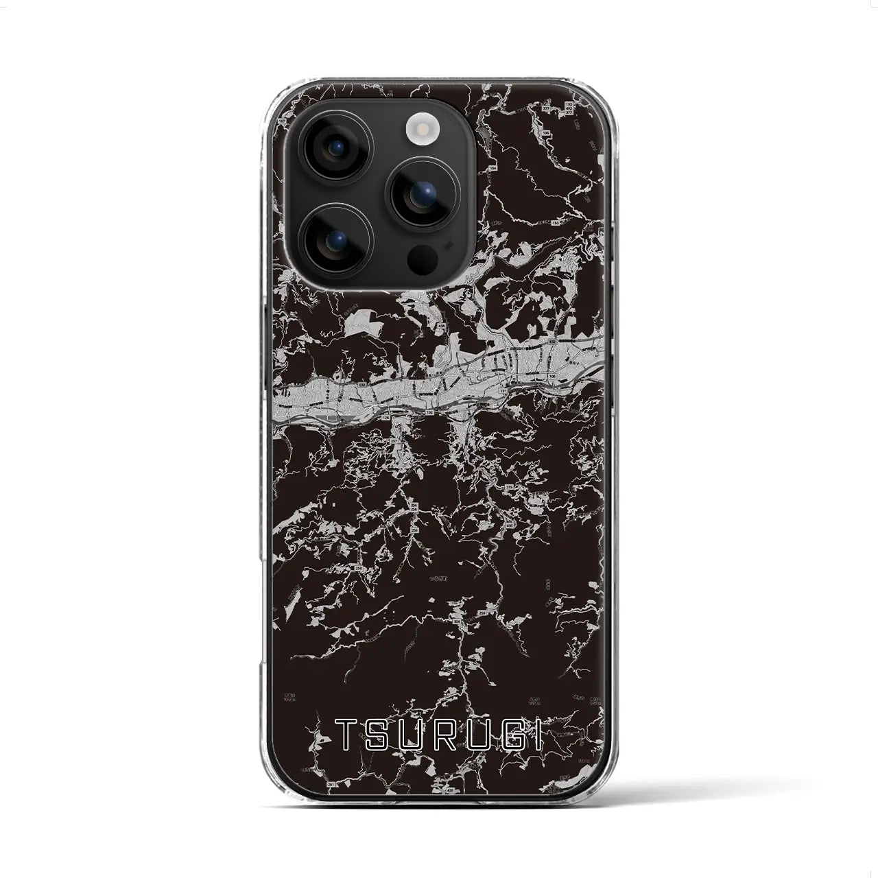 【つるぎ(徳島県)】地図柄iPhoneケース(クリアタイプ)