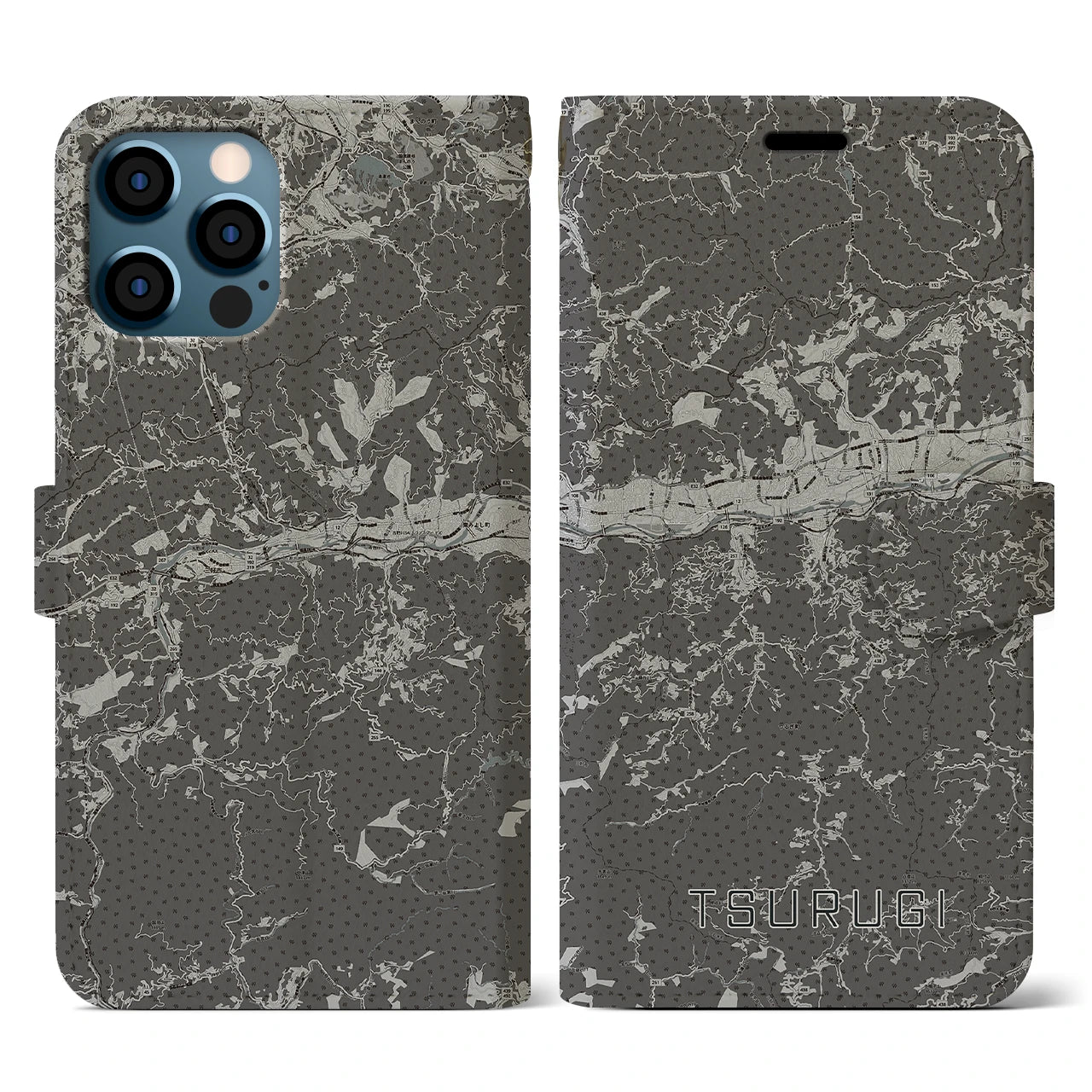 【つるぎ(徳島県)】地図柄iPhoneケース(手帳タイプ)