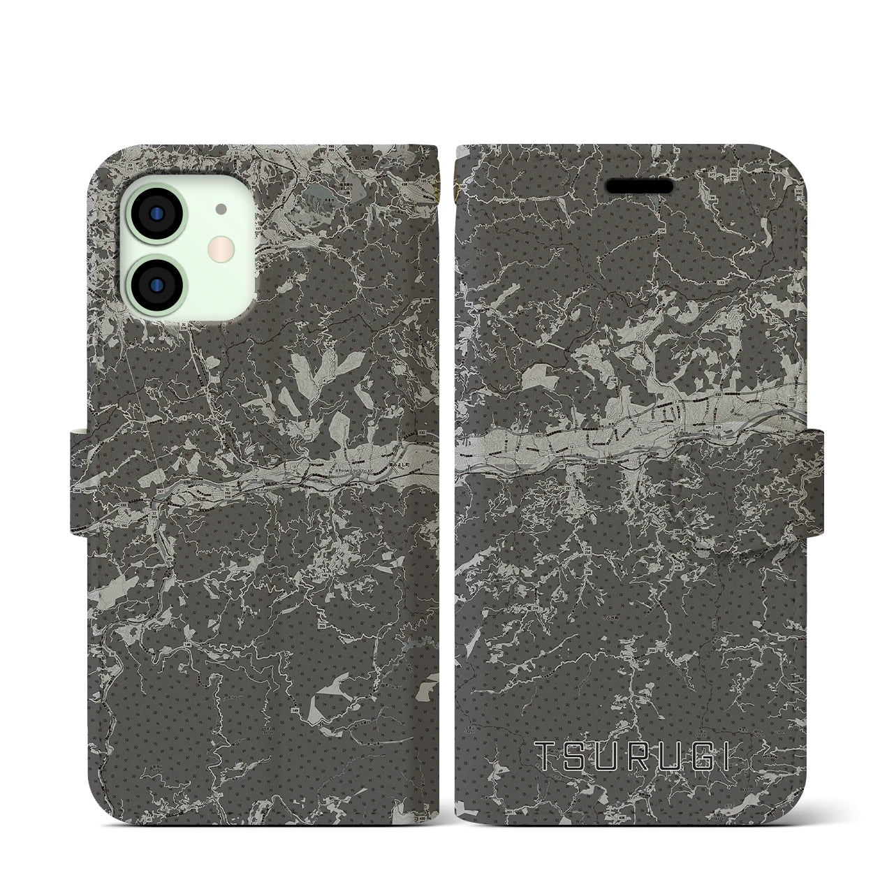 【つるぎ(徳島県)】地図柄iPhoneケース(手帳タイプ)