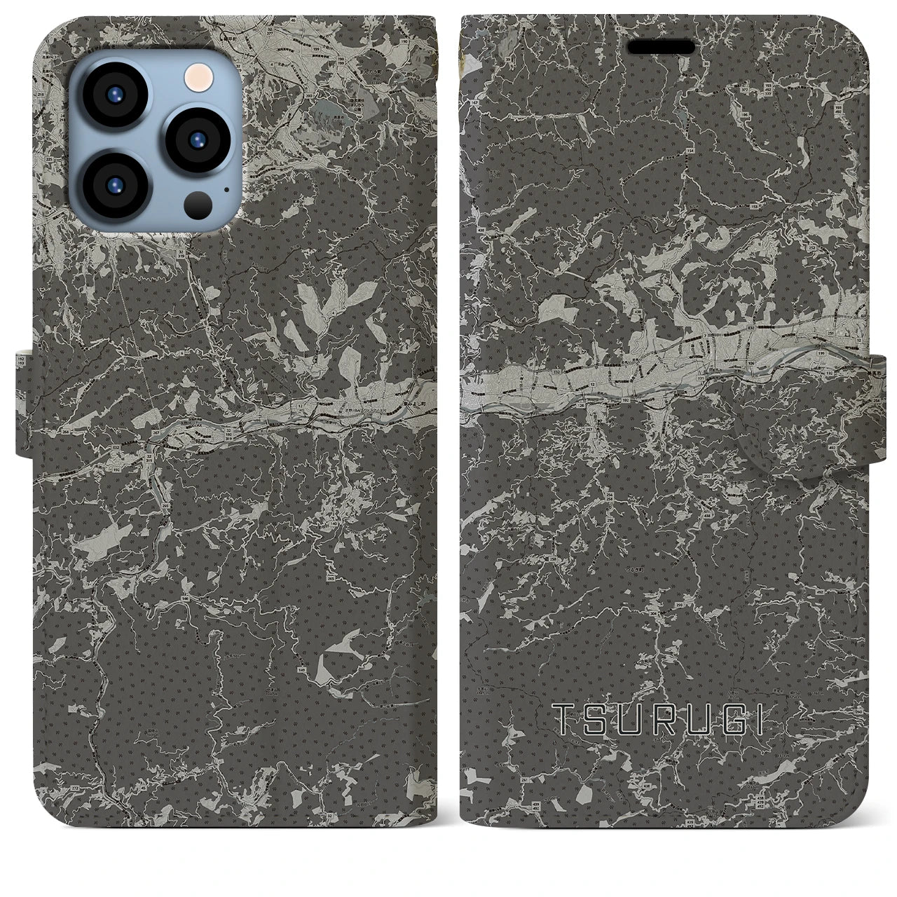 【つるぎ(徳島県)】地図柄iPhoneケース(手帳タイプ)