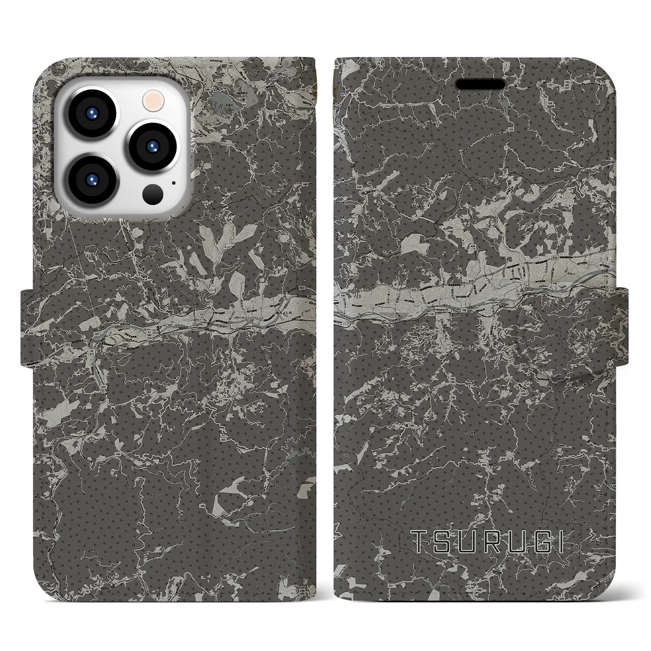 【つるぎ(徳島県)】地図柄iPhoneケース(手帳タイプ)