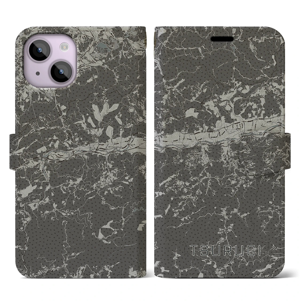 【つるぎ(徳島県)】地図柄iPhoneケース(手帳タイプ)