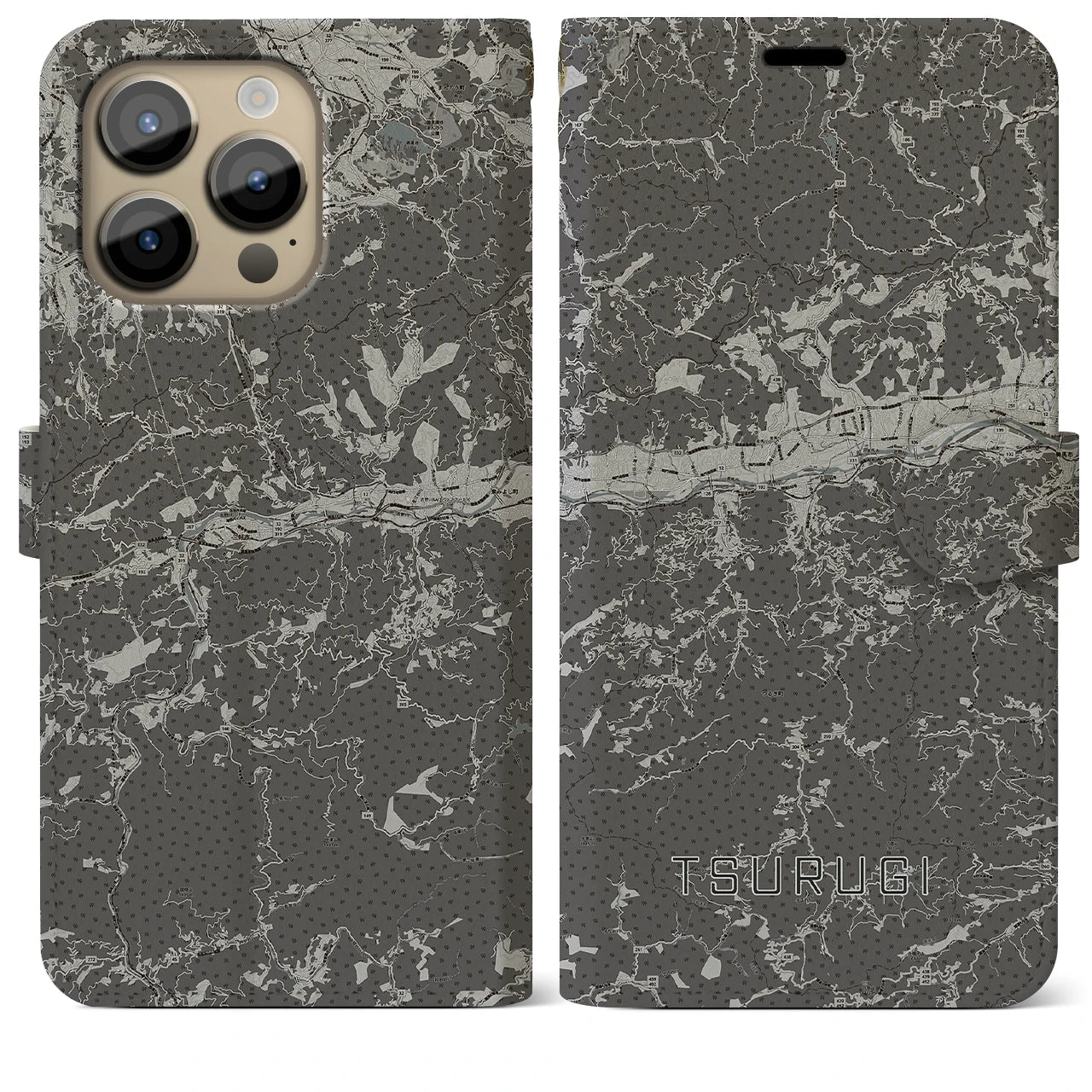 【つるぎ(徳島県)】地図柄iPhoneケース(手帳タイプ)