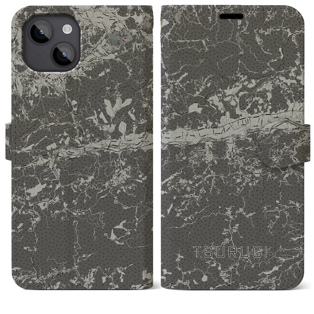 【つるぎ(徳島県)】地図柄iPhoneケース(手帳タイプ)