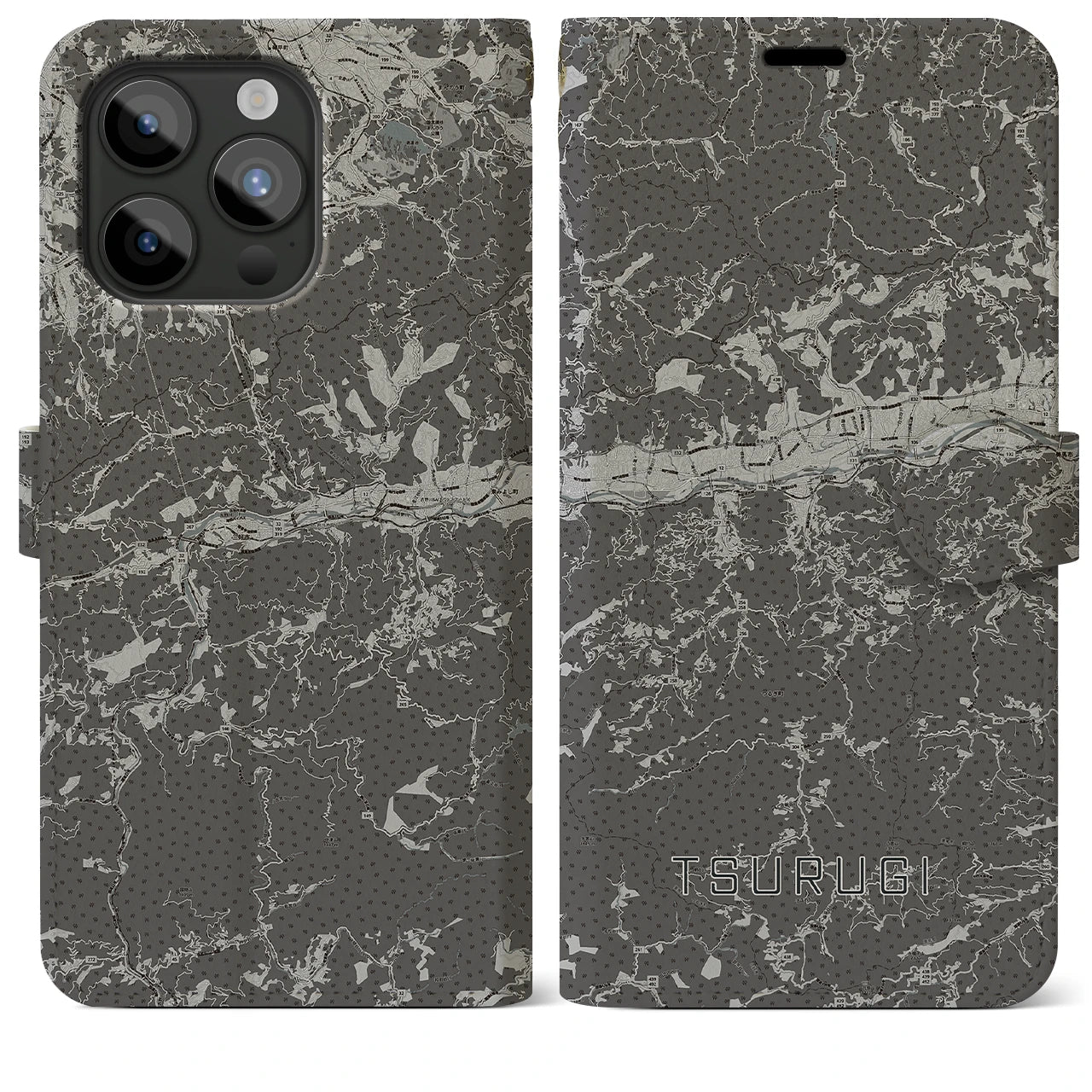 【つるぎ(徳島県)】地図柄iPhoneケース(手帳タイプ)