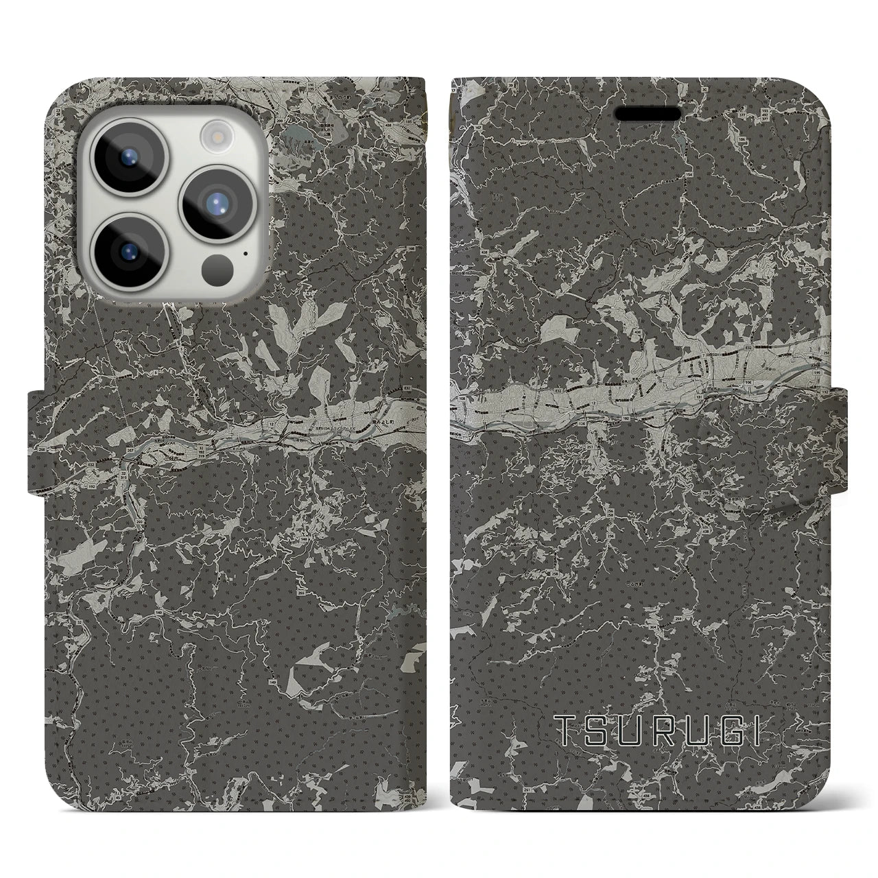 【つるぎ(徳島県)】地図柄iPhoneケース(手帳タイプ)