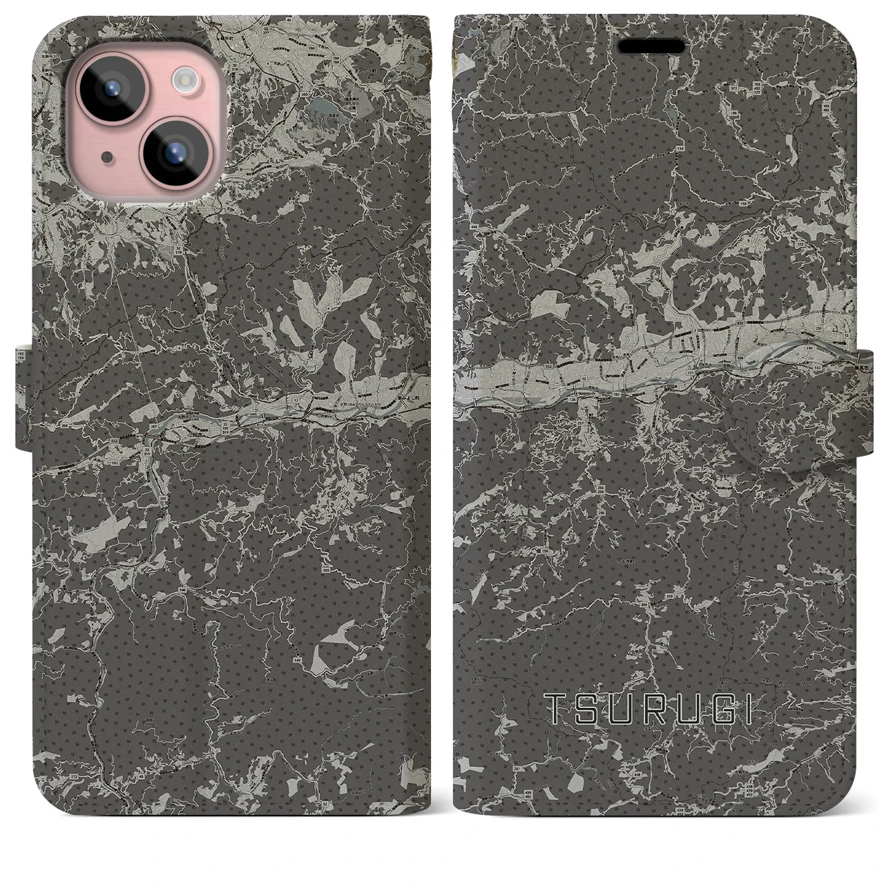 【つるぎ(徳島県)】地図柄iPhoneケース(手帳タイプ)