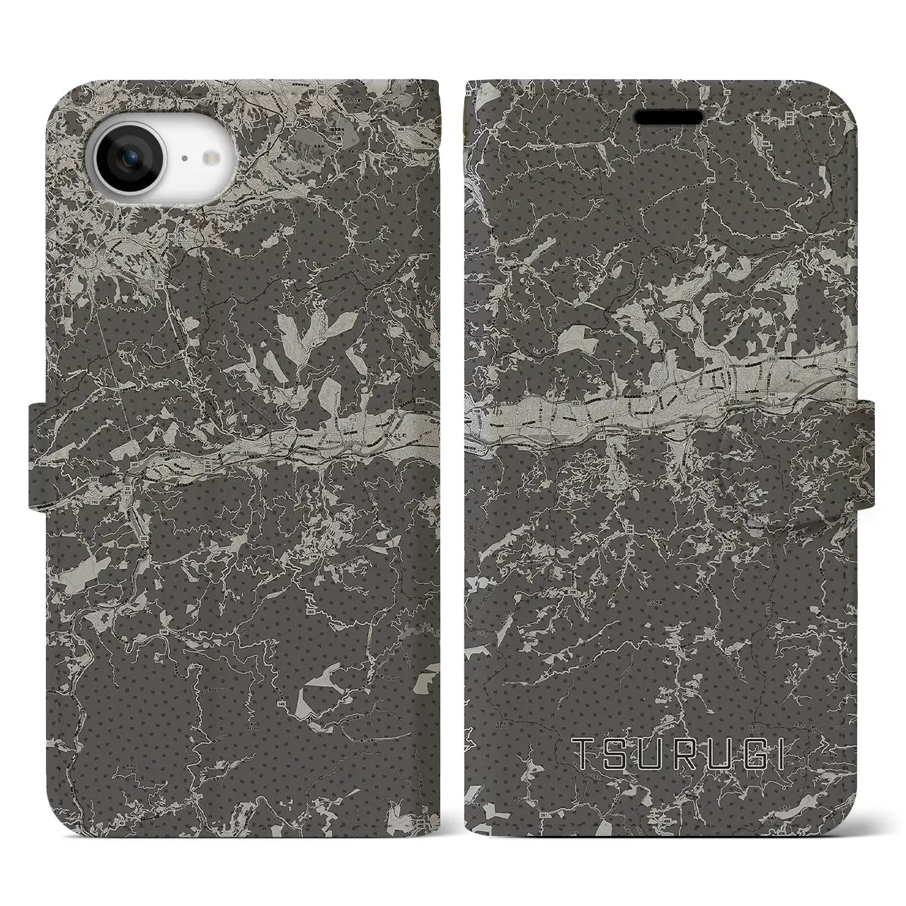 【つるぎ(徳島県)】地図柄iPhoneケース(手帳タイプ)