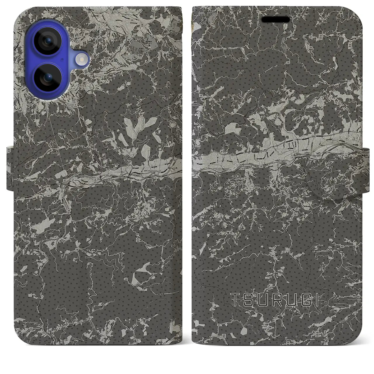 【つるぎ(徳島県)】地図柄iPhoneケース(手帳タイプ)