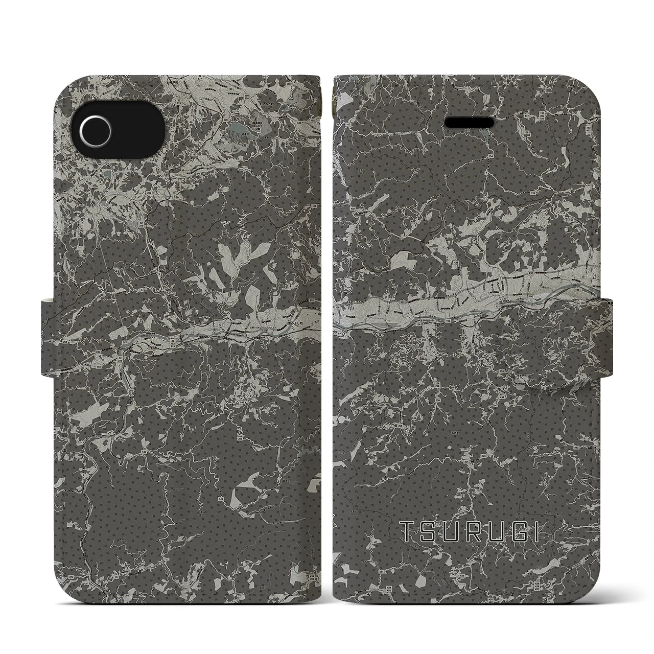 【つるぎ(徳島県)】地図柄iPhoneケース(手帳タイプ)