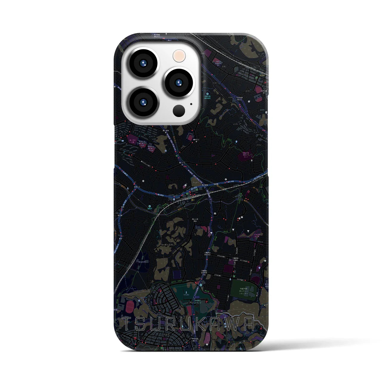 【鶴川(東京都)】地図柄iPhoneケース(バックカバータイプ)