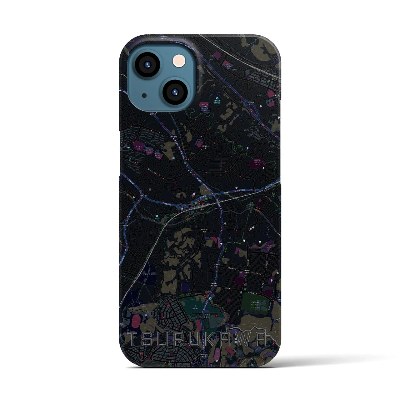 【鶴川(東京都)】地図柄iPhoneケース(バックカバータイプ)