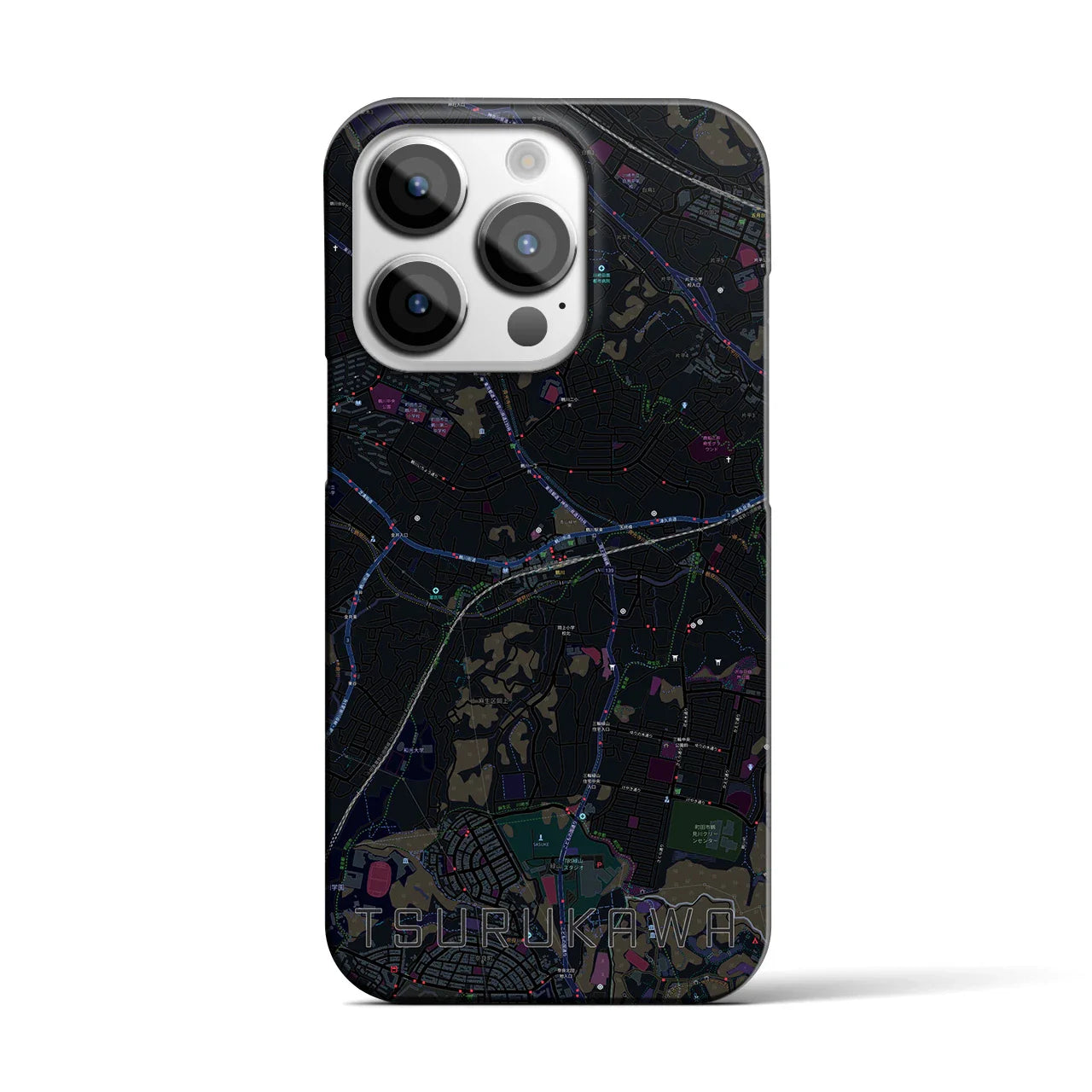 【鶴川(東京都)】地図柄iPhoneケース(バックカバータイプ)