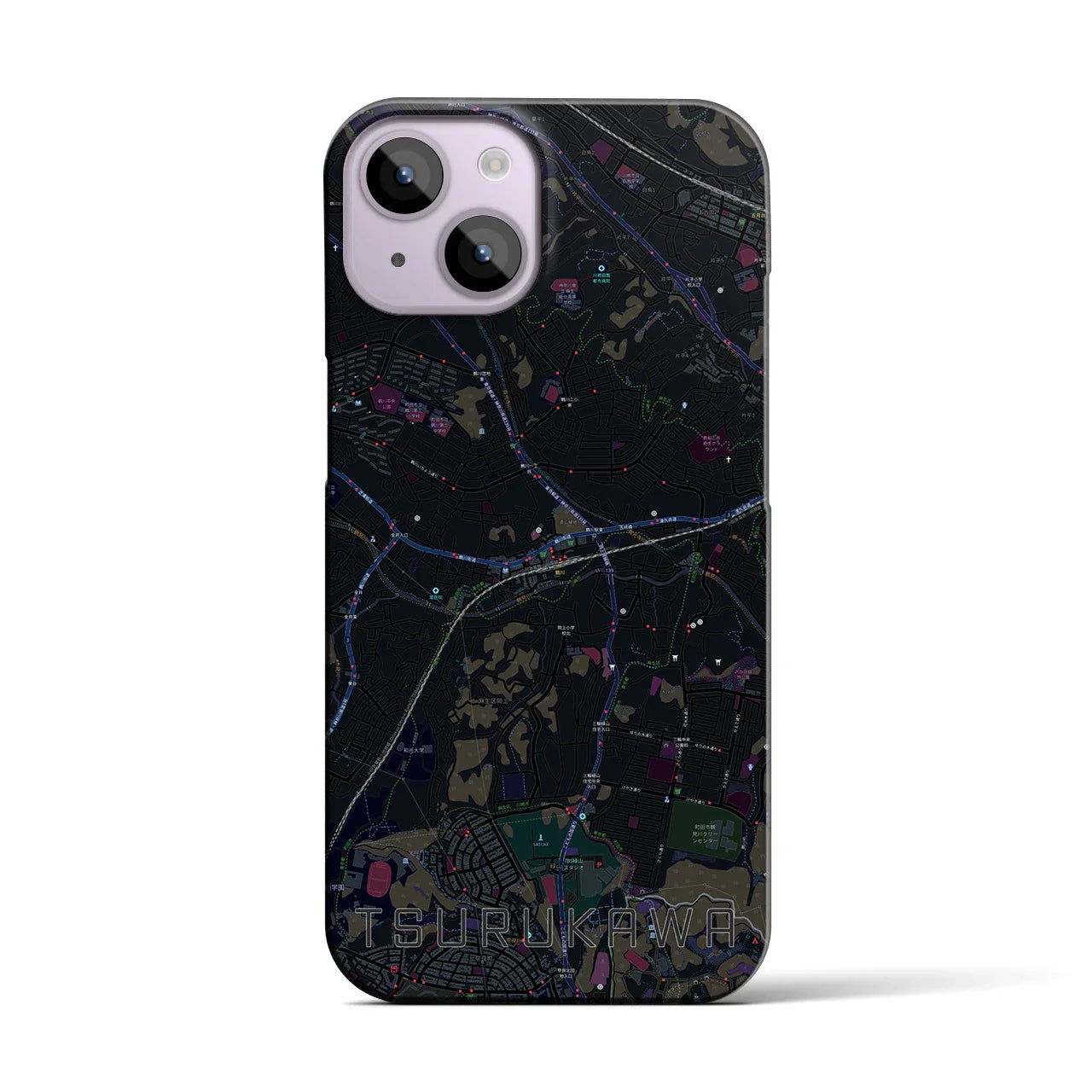 【鶴川(東京都)】地図柄iPhoneケース(バックカバータイプ)
