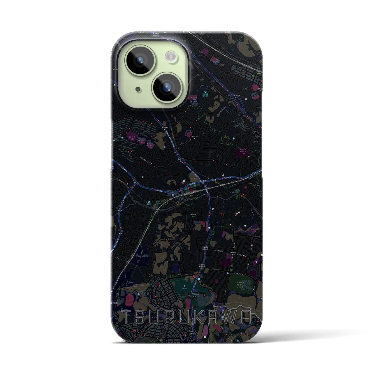 【鶴川(東京都)】地図柄iPhoneケース(バックカバータイプ)